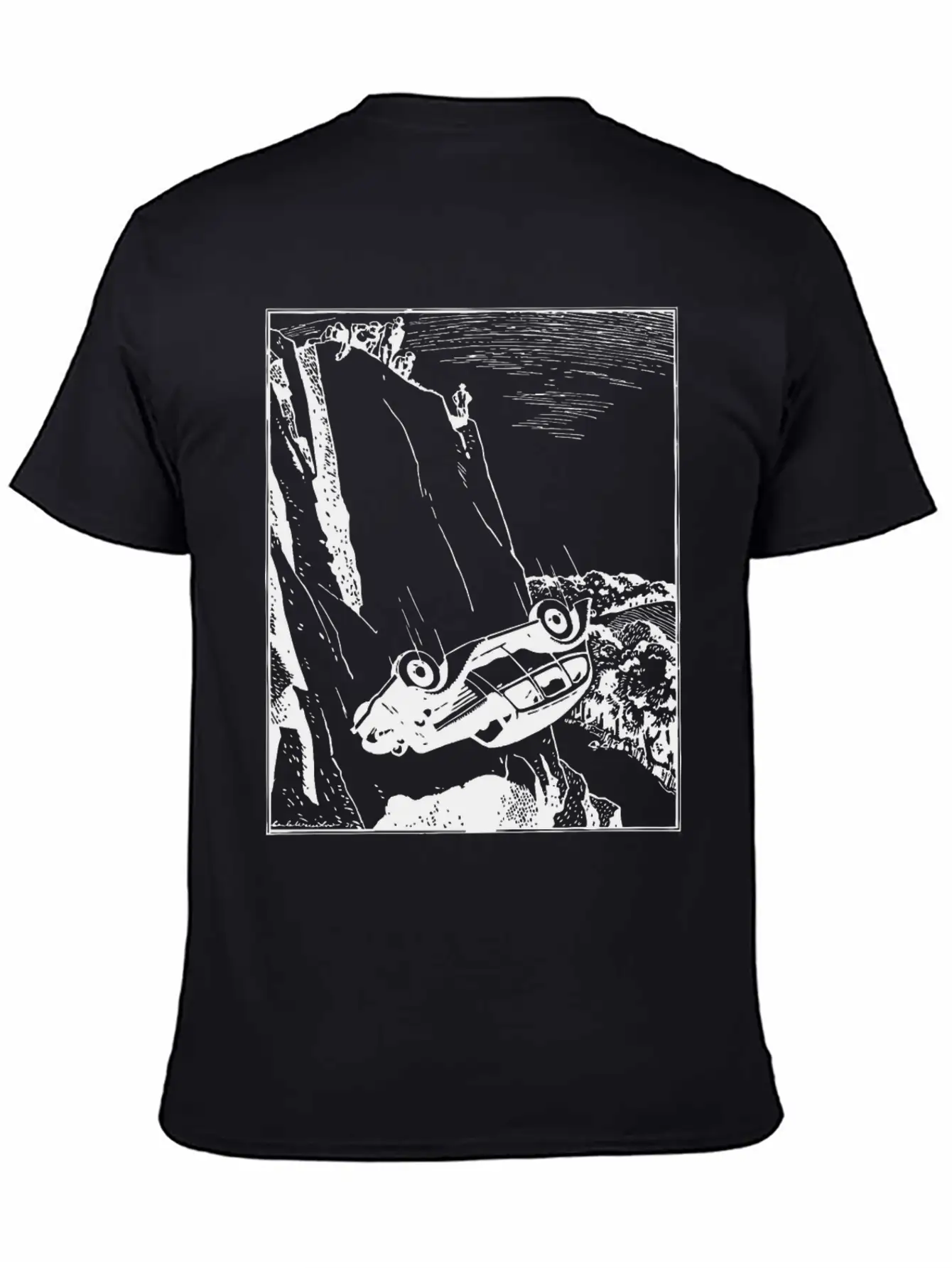 Car Flip Over The Cliff Classic Cotton Tee – Unisex Comfort For Any Season