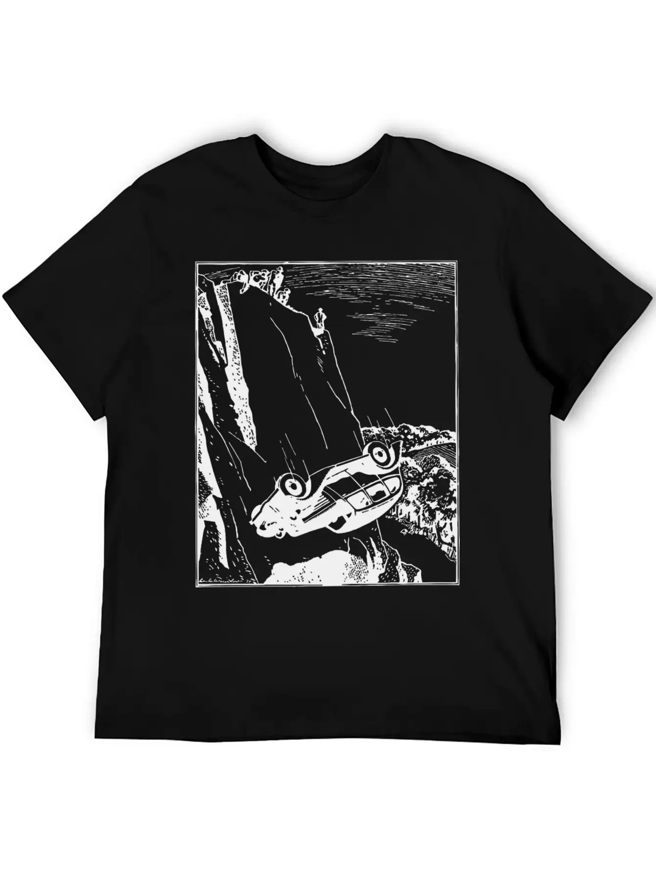 Car Flip Over The Cliff Classic Cotton Tee – Unisex Comfort For Any Season