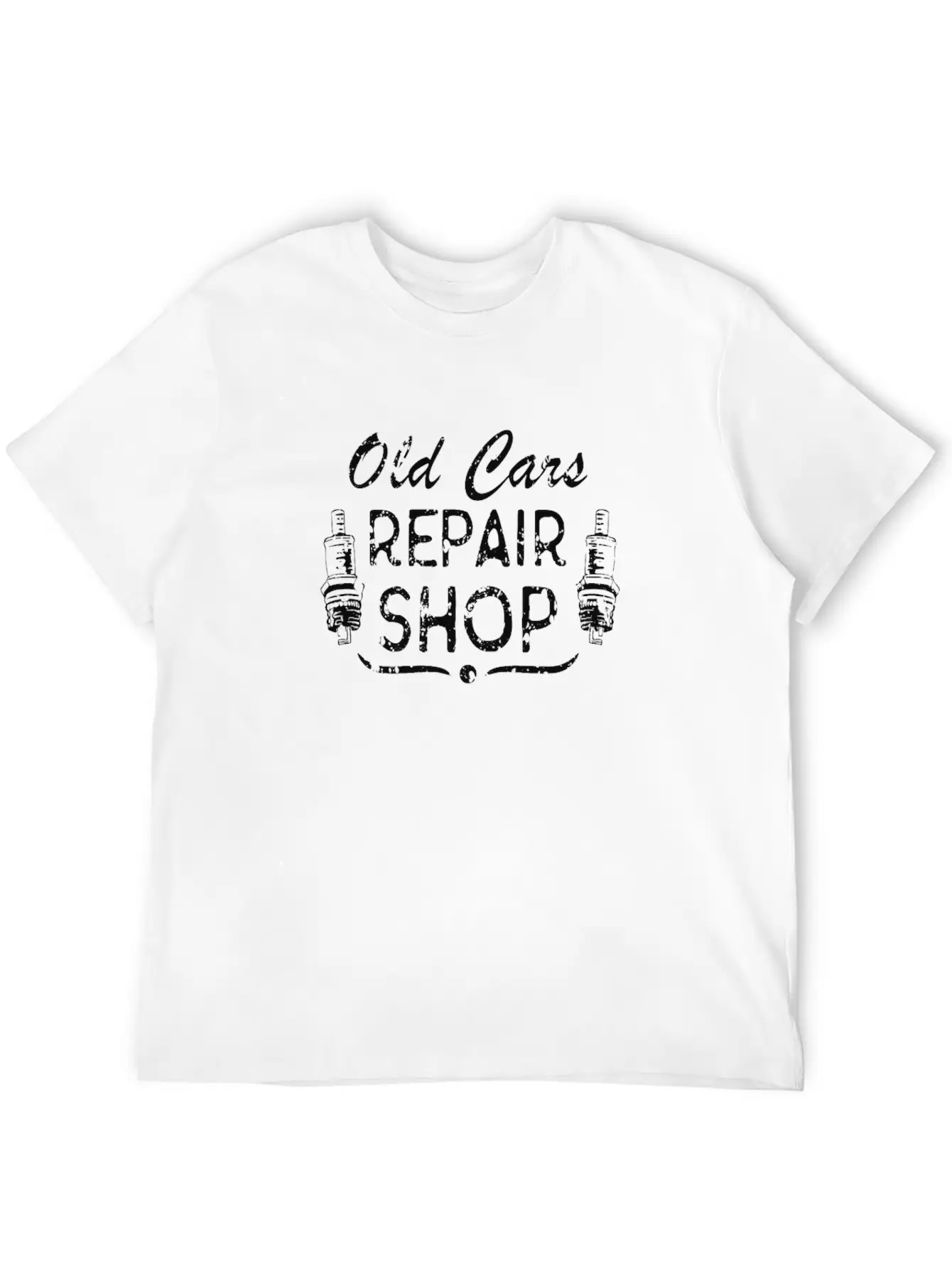 Car Mechanic Spark Plug Workshop Vintage Basic Graphic T-Shirt – Daily Comfort In Soft Cotton