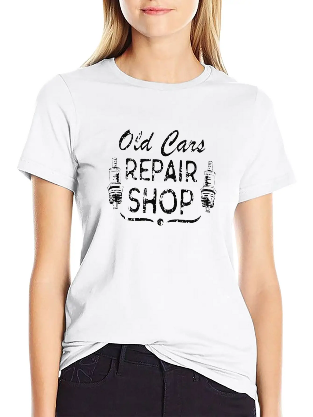 Car Mechanic Spark Plug Workshop Vintage Basic Graphic T-Shirt – Daily Comfort In Soft Cotton