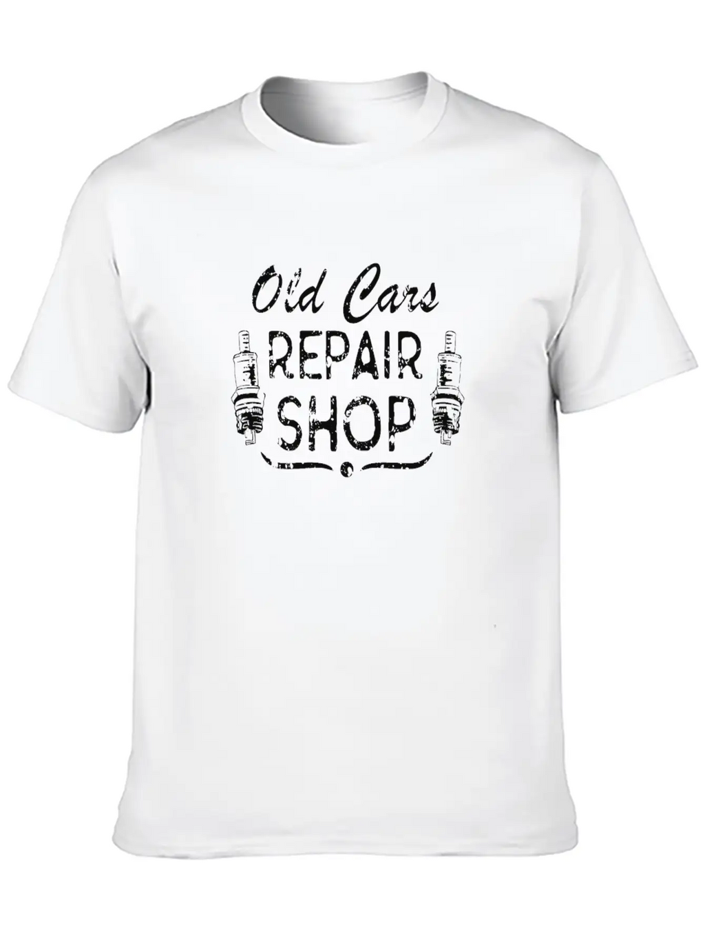 Car Mechanic Spark Plug Workshop Vintage Basic Graphic T-Shirt – Daily Comfort In Soft Cotton