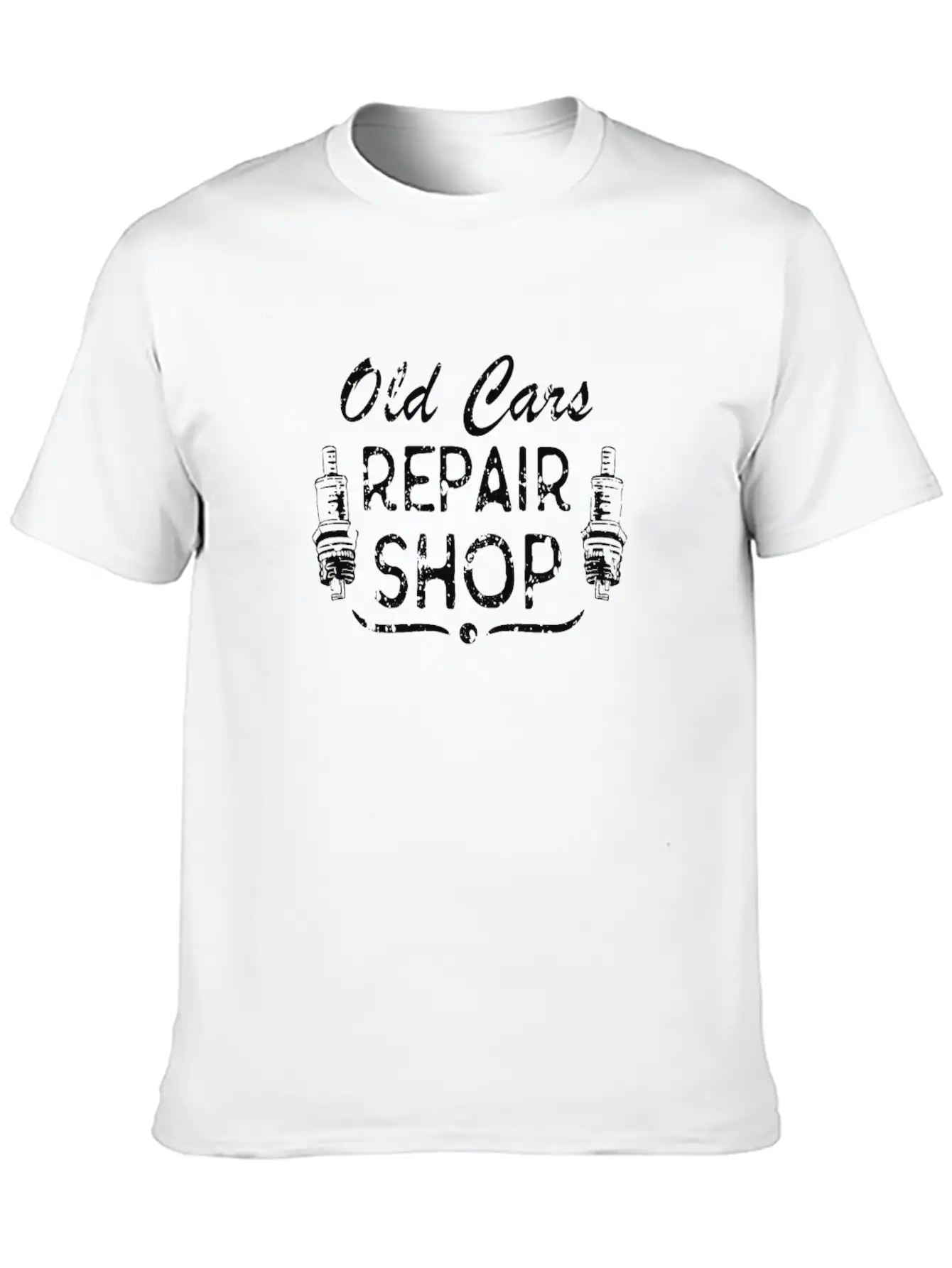 Car Mechanic Spark Plug Workshop Vintage Basic Graphic T-Shirt – Daily Comfort In Soft Cotton