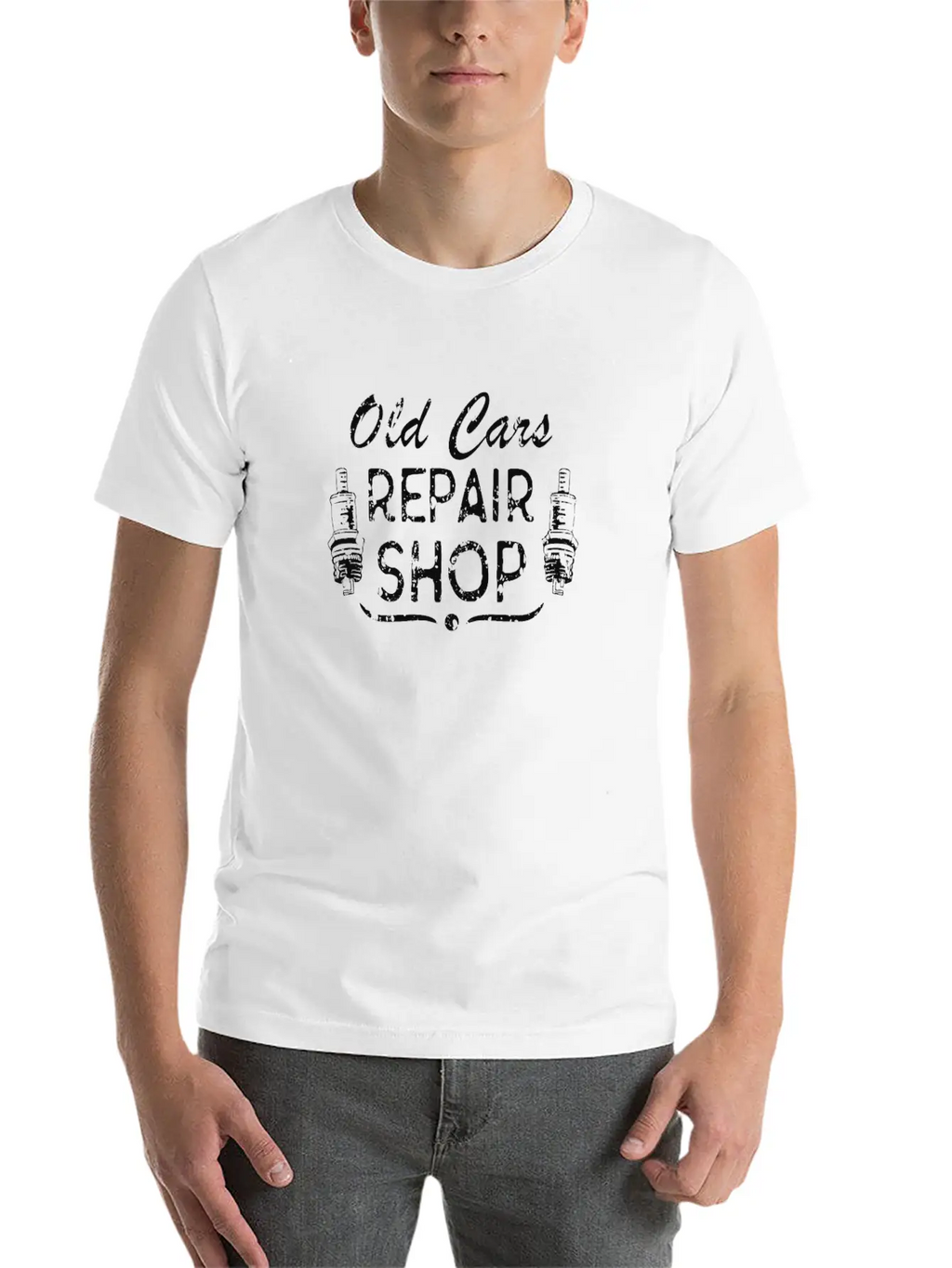 Car Mechanic Spark Plug Workshop Vintage Basic Graphic T-Shirt – Daily Comfort In Soft Cotton