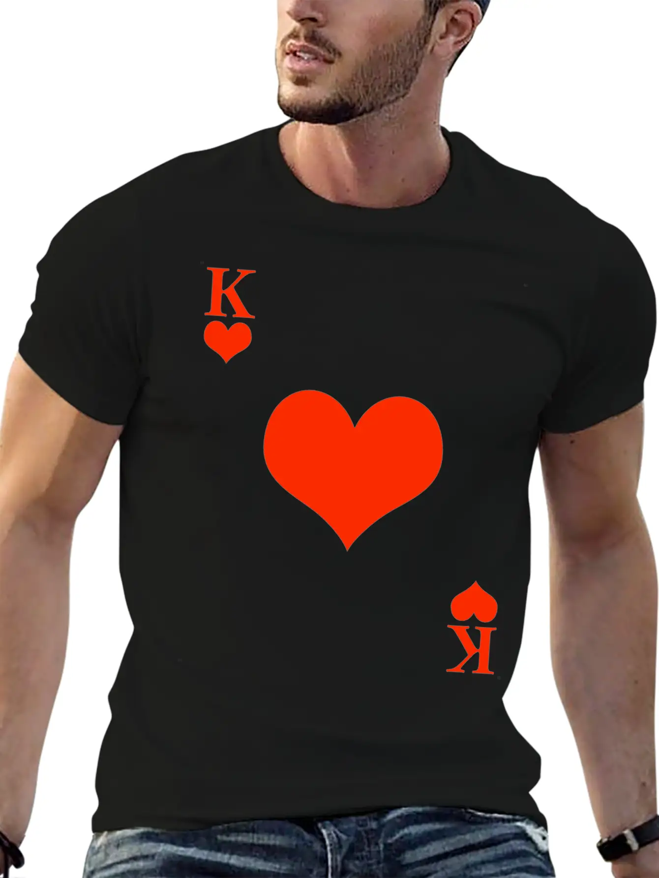 Carnival & Mardi Gras King Heart King Card Game Stylish Everyday T-Shirt – Unisex Basic Cotton Tee