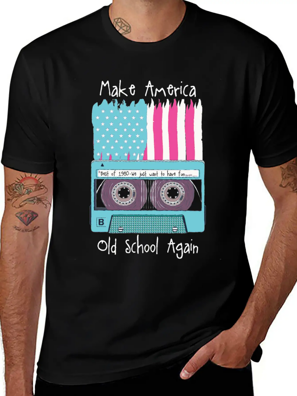 Cartoon 80s Music Fan Retro Party Gift Relaxed Everyday Tee – Lightweight And Durable Cotton