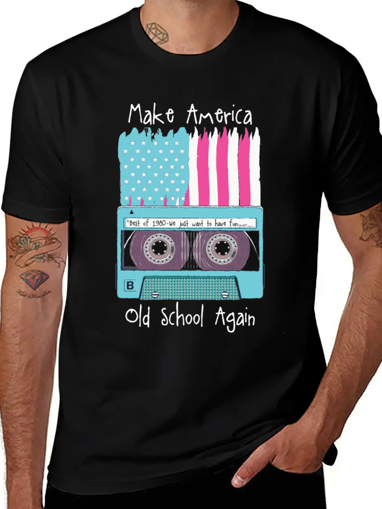 Cartoon 80s Music Fan Retro Party Gift Relaxed Everyday Tee – Lightweight And Durable Cotton
