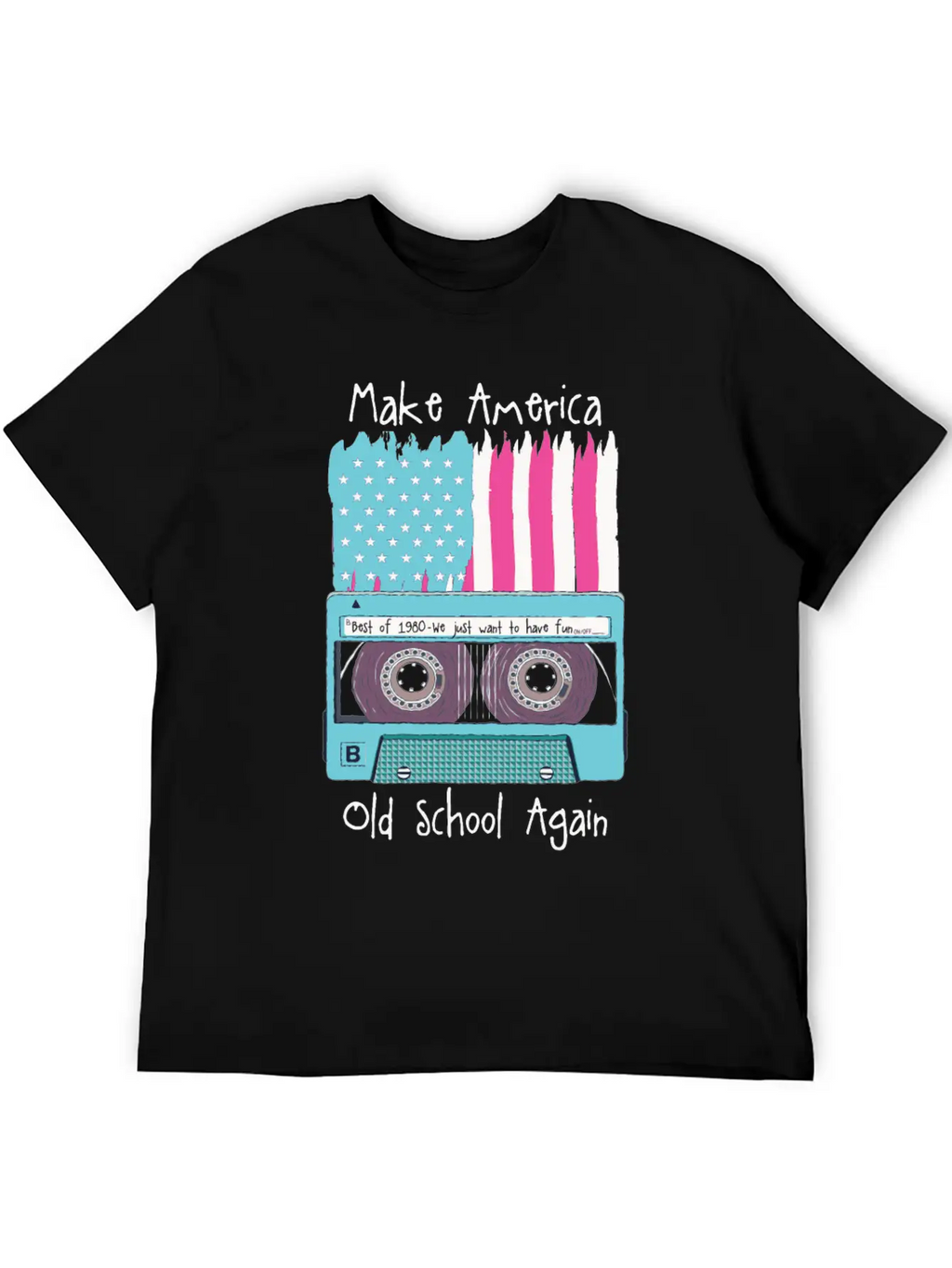 Cartoon 80s Music Fan Retro Party Gift Relaxed Everyday Tee – Lightweight And Durable Cotton
