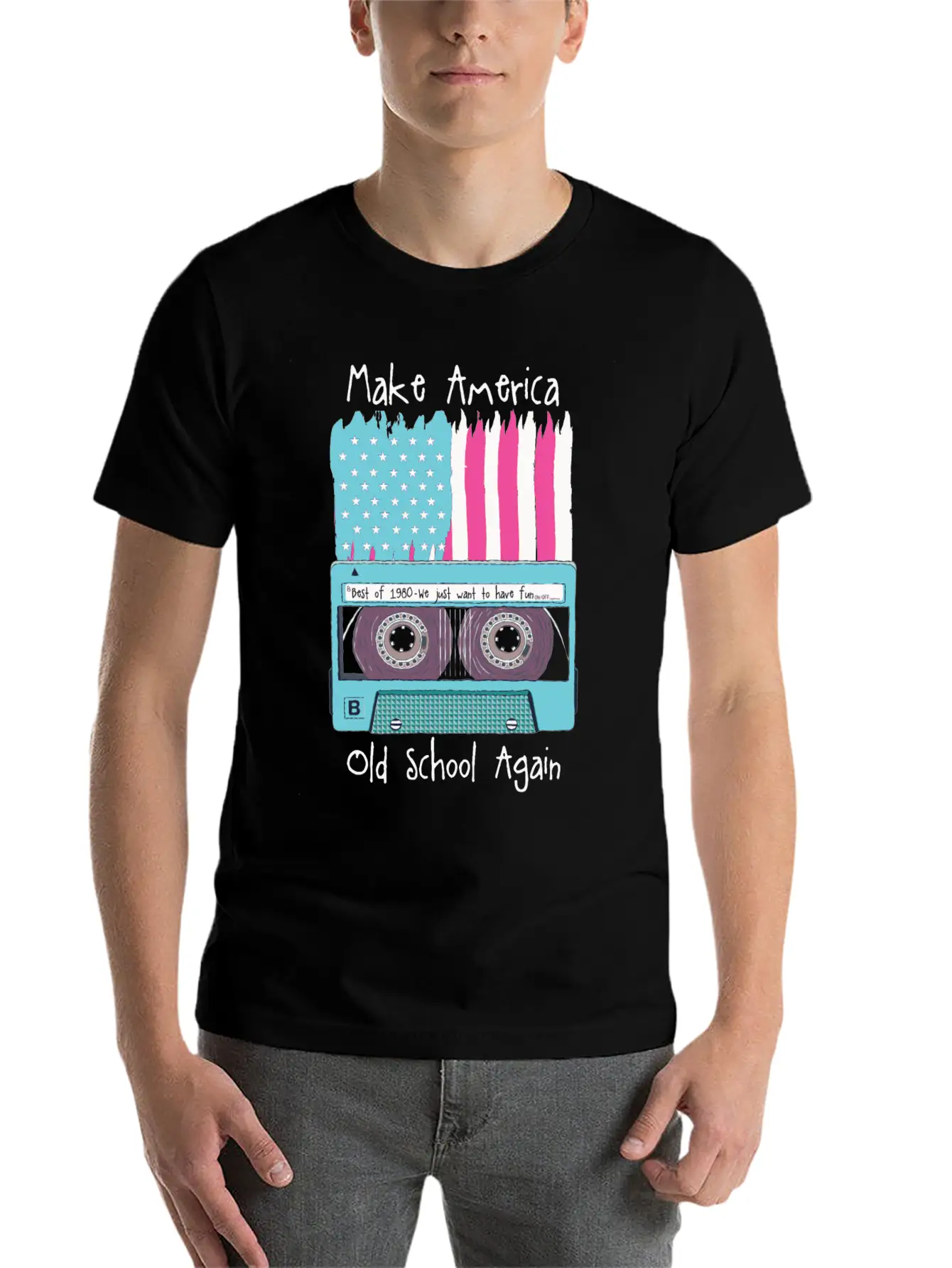 Cartoon 80s Music Fan Retro Party Gift Relaxed Everyday Tee – Lightweight And Durable Cotton