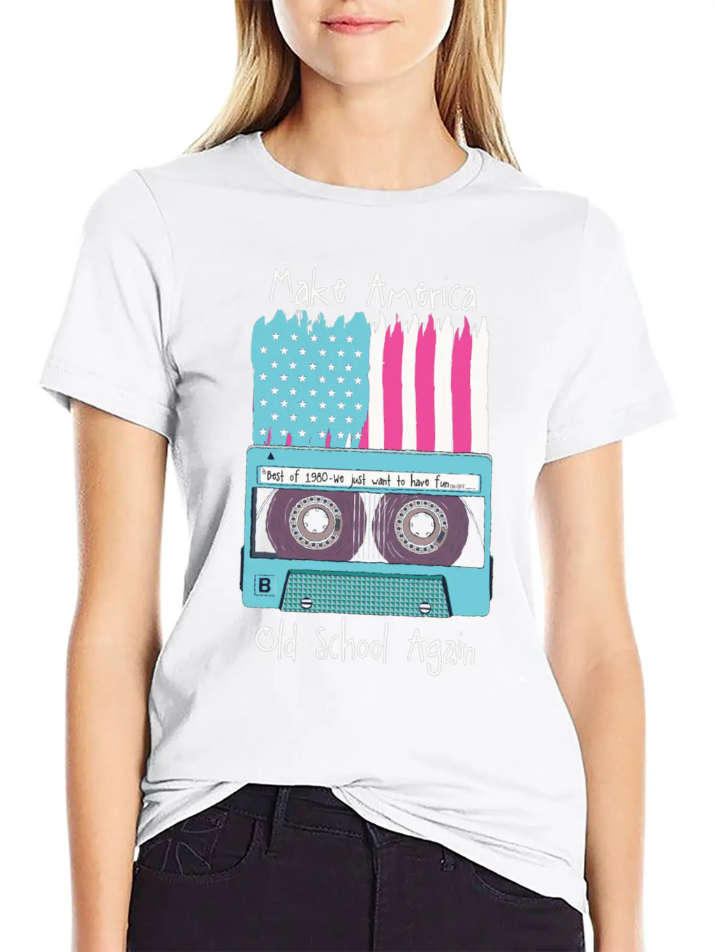 Cartoon 80s Music Fan Retro Party Gift Relaxed Everyday Tee – Lightweight And Durable Cotton