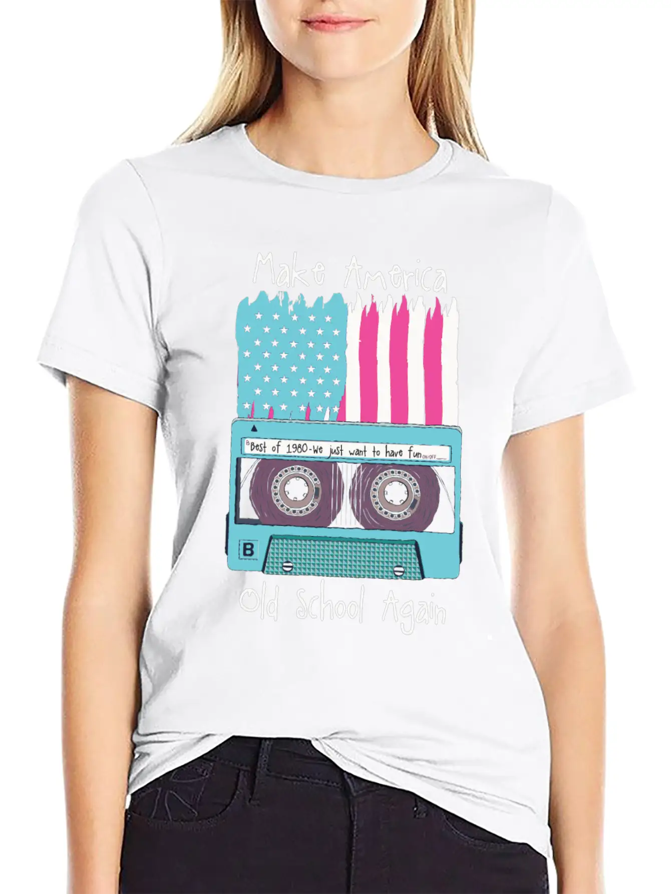Cartoon 80s Music Fan Retro Party Gift Relaxed Everyday Tee – Lightweight And Durable Cotton