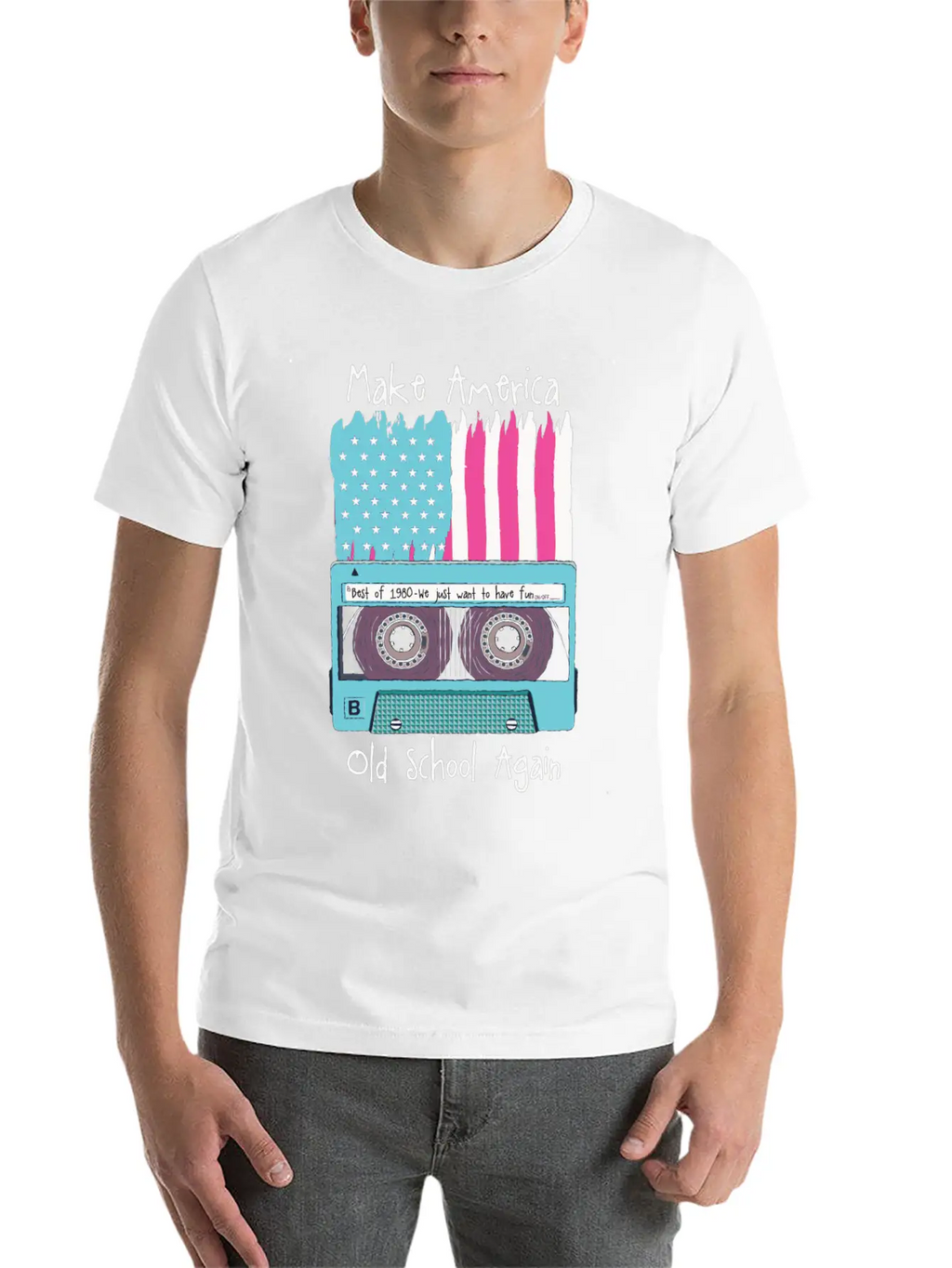 Cartoon 80s Music Fan Retro Party Gift Relaxed Everyday Tee – Lightweight And Durable Cotton