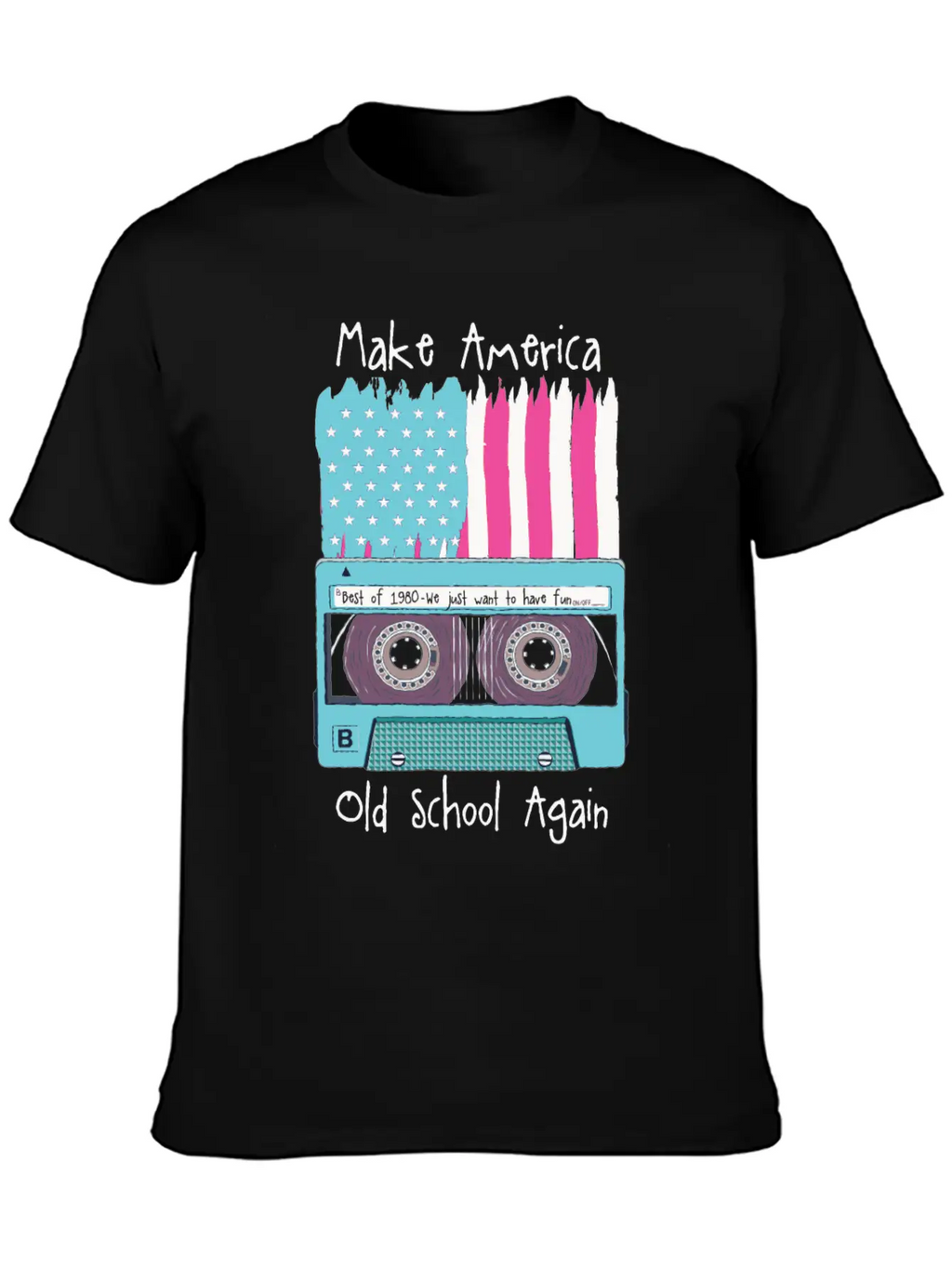 Cartoon 80s Music Fan Retro Party Gift Relaxed Everyday Tee – Lightweight And Durable Cotton