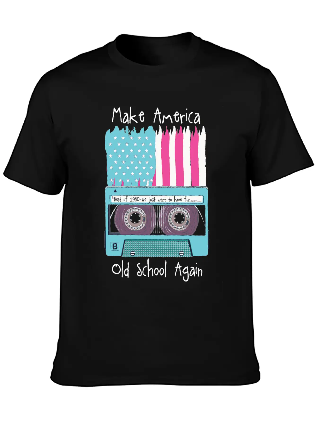 Cartoon 80s Music Fan Retro Party Gift Relaxed Everyday Tee – Lightweight And Durable Cotton