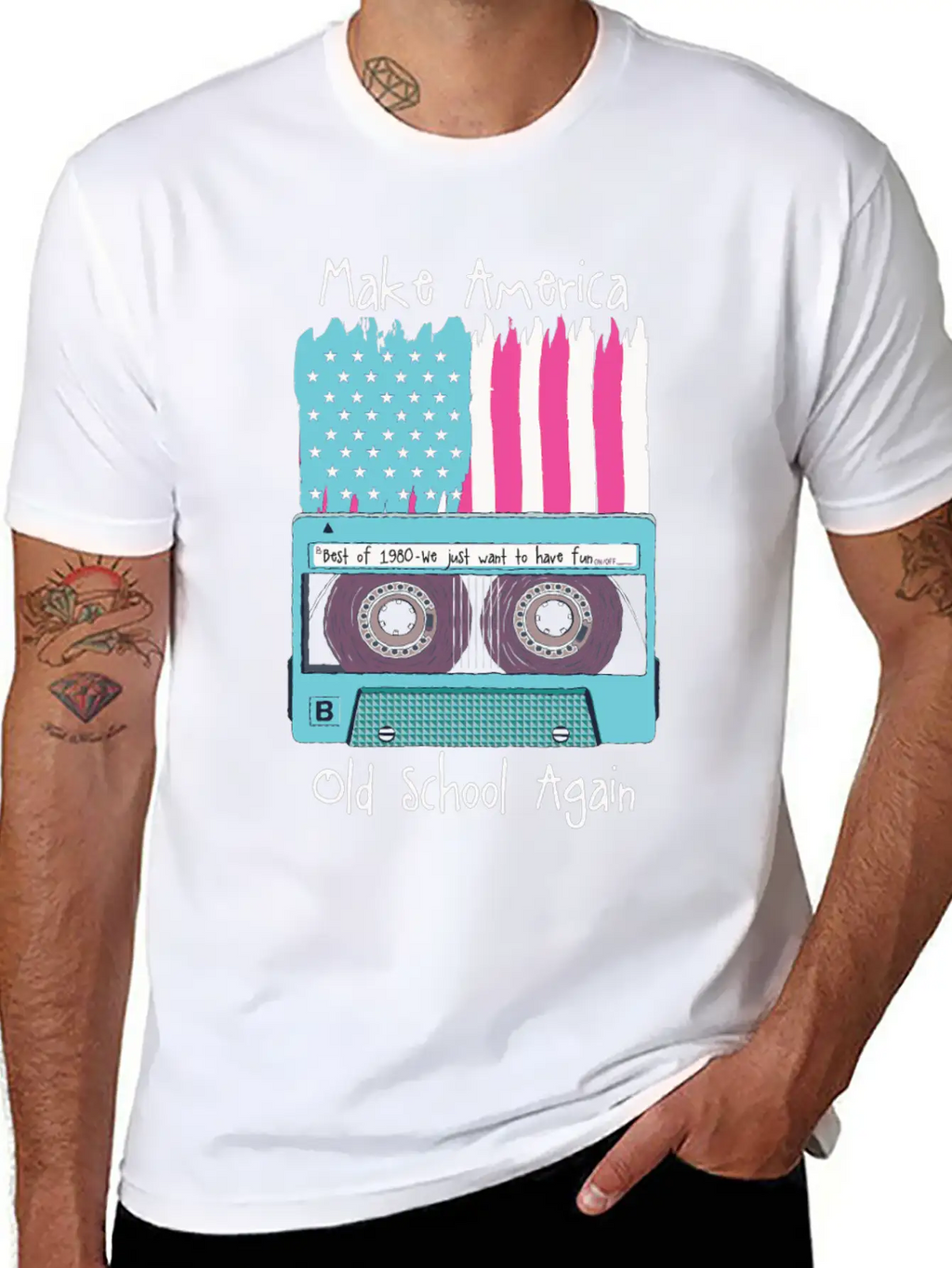 Cartoon 80s Music Fan Retro Party Gift Relaxed Everyday Tee – Lightweight And Durable Cotton