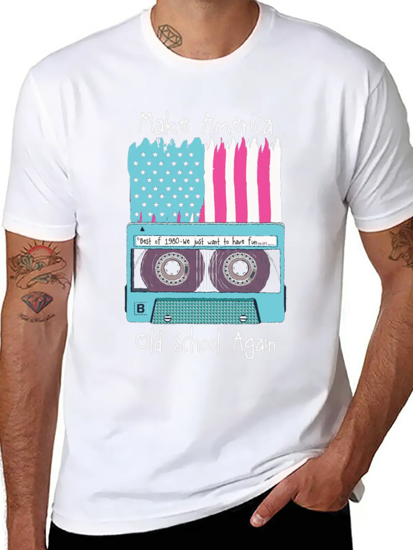 Cartoon 80s Music Fan Retro Party Gift Relaxed Everyday Tee – Lightweight And Durable Cotton