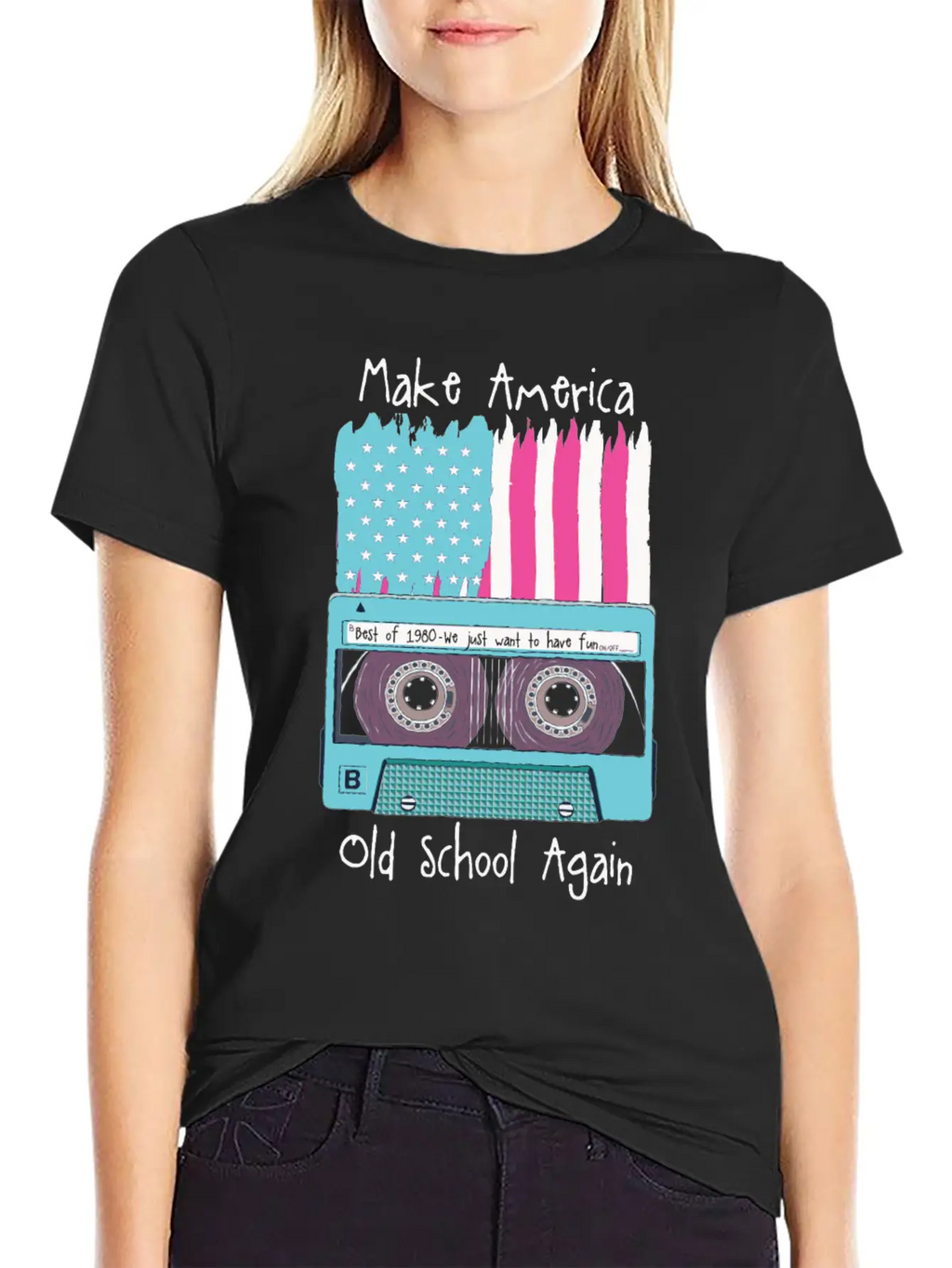 Cartoon 80s Music Fan Retro Party Gift Relaxed Everyday Tee – Lightweight And Durable Cotton