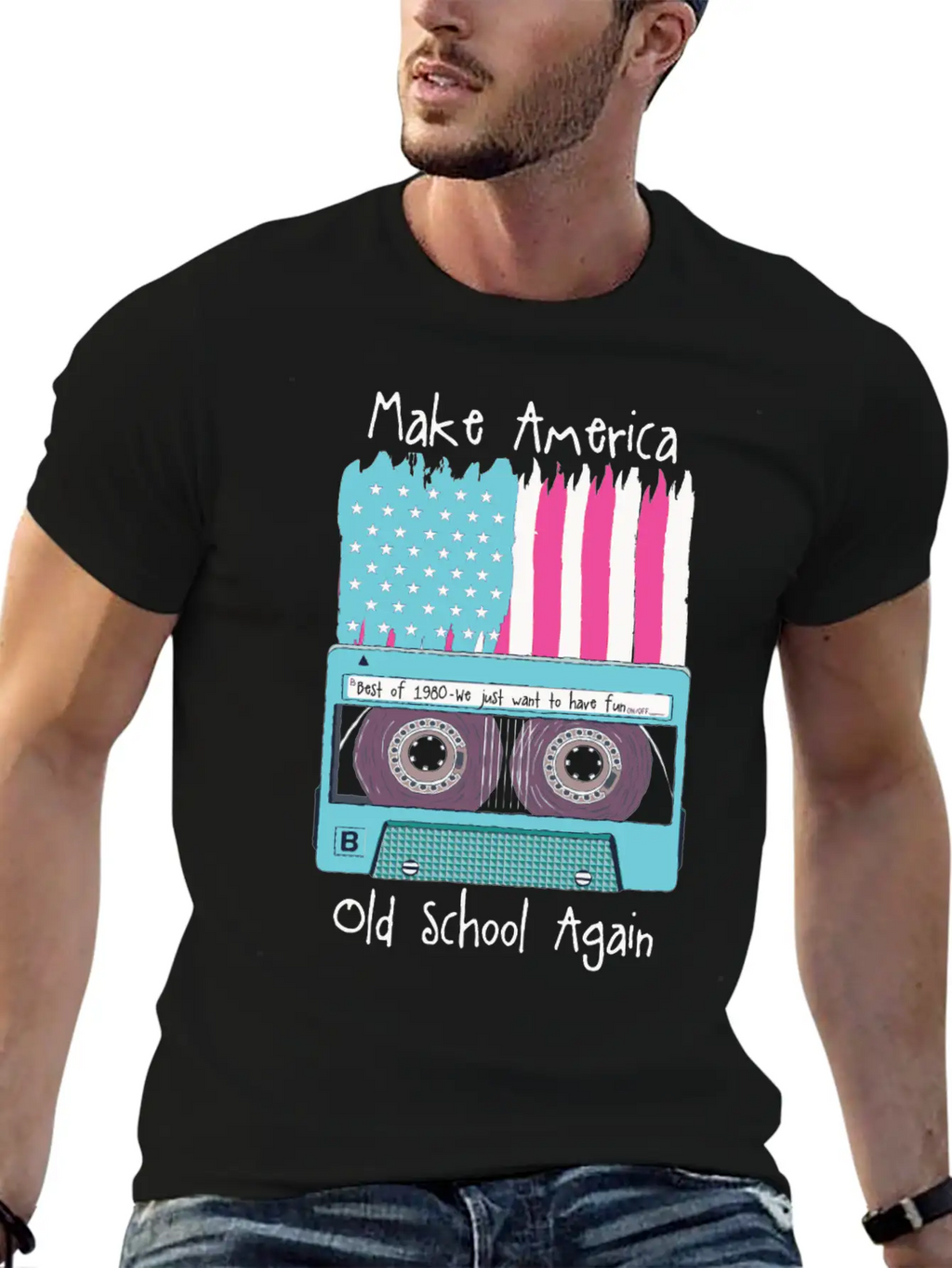 Cartoon 80s Music Fan Retro Party Gift Relaxed Everyday Tee – Lightweight And Durable Cotton