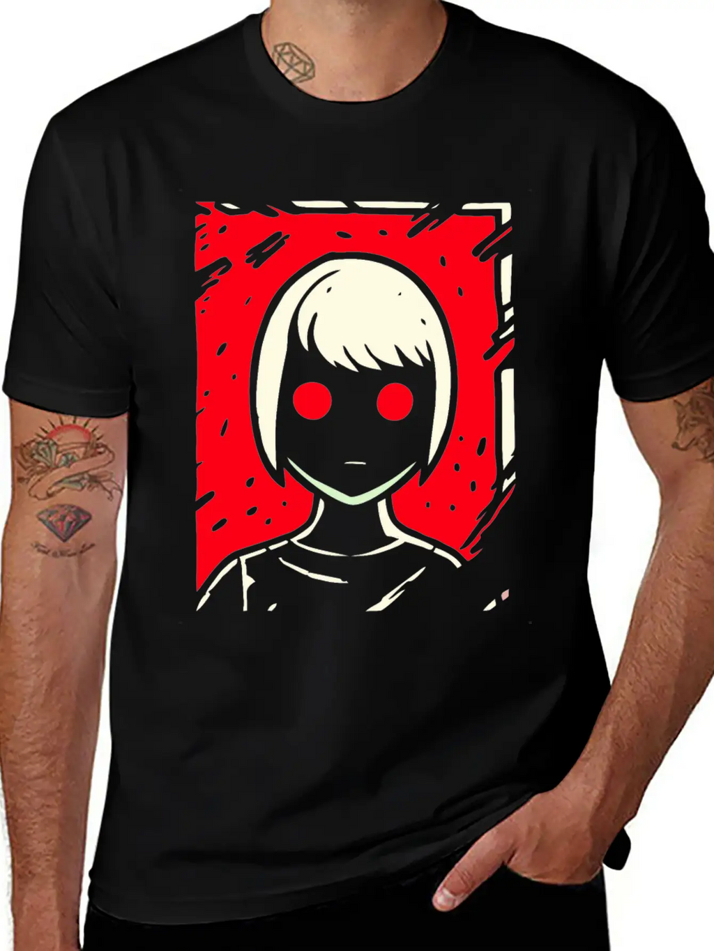 Cartoon Anime Manga Dark Girl Timeless Short Sleeve Tee – Comfy And Minimalist Design
