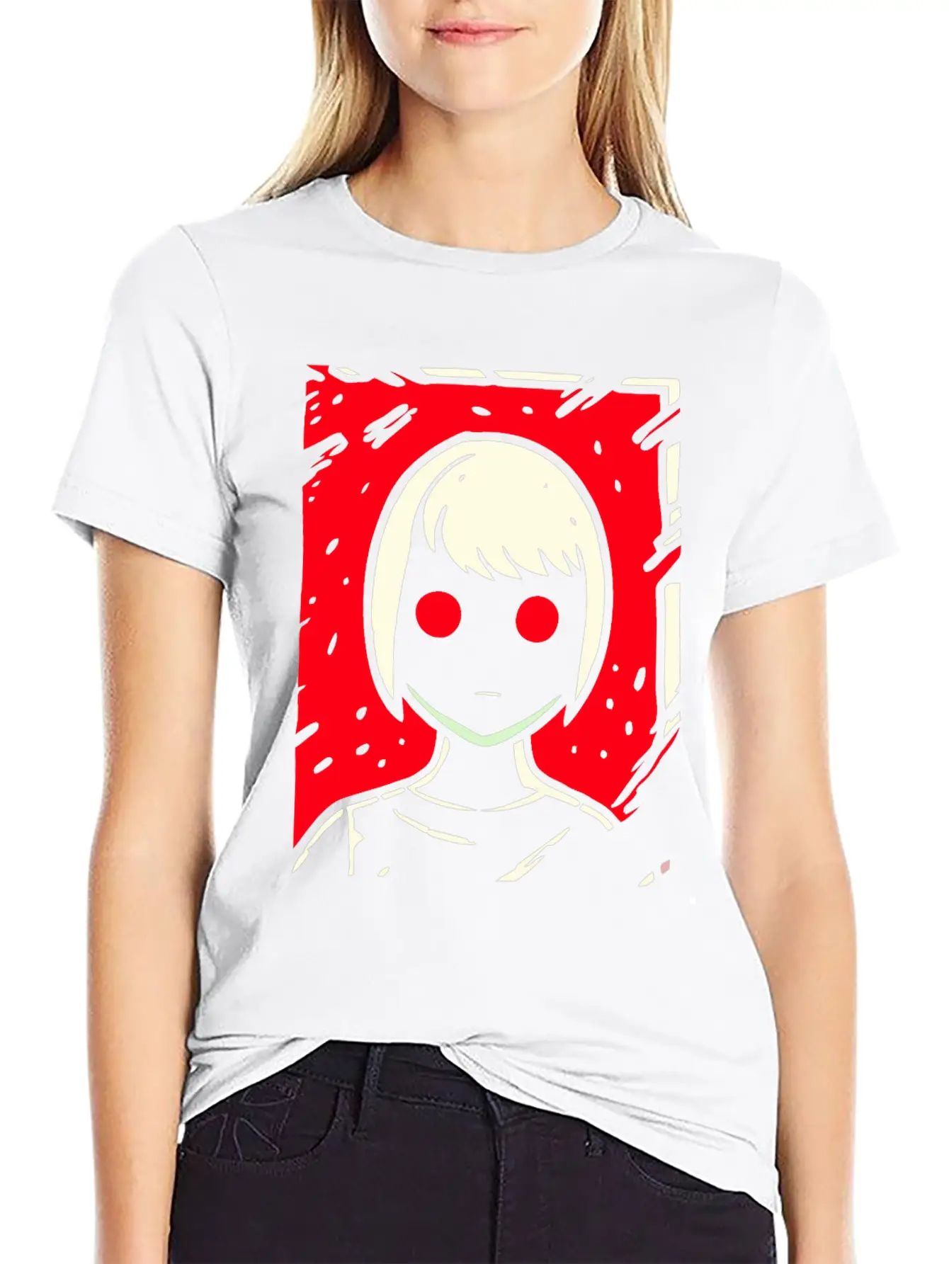 Cartoon Anime Manga Dark Girl Timeless Short Sleeve Tee – Comfy And Minimalist Design
