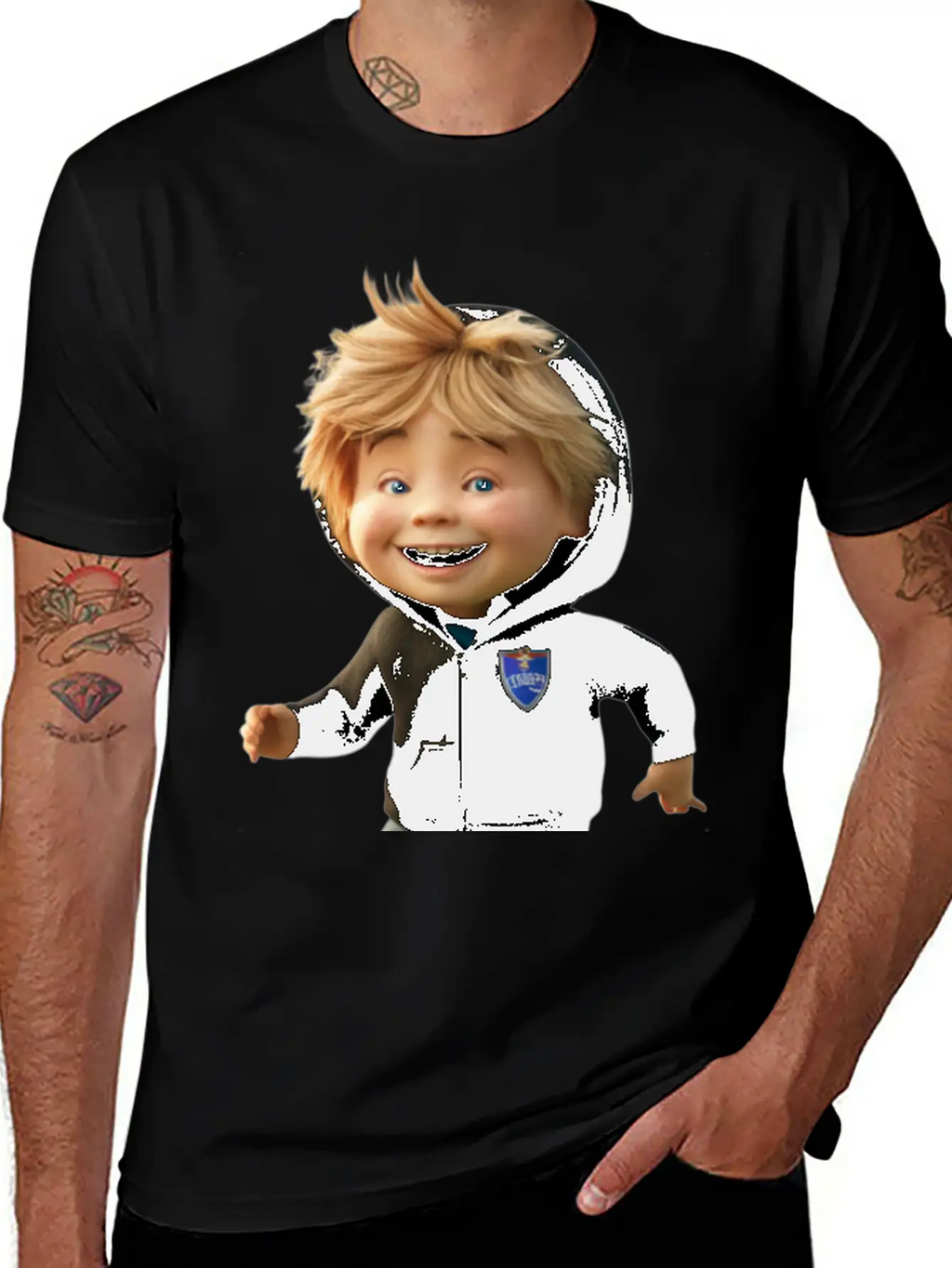 Cartoon Character With A Football Breathable Soft Cotton T-Shirt – Timeless Casual Look