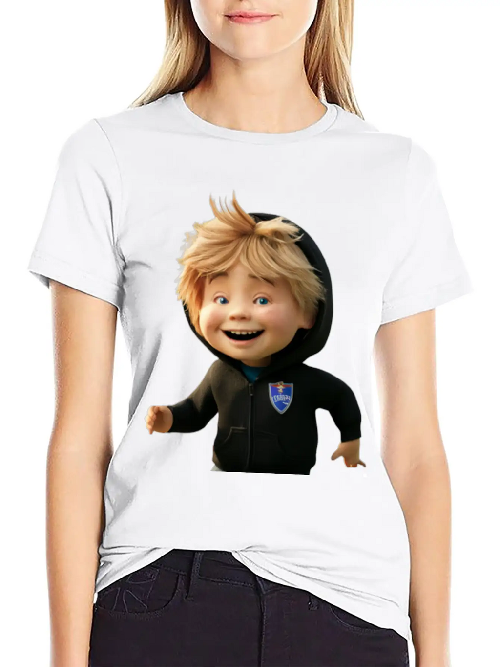 Cartoon Character With A Football Breathable Soft Cotton T-Shirt – Timeless Casual Look