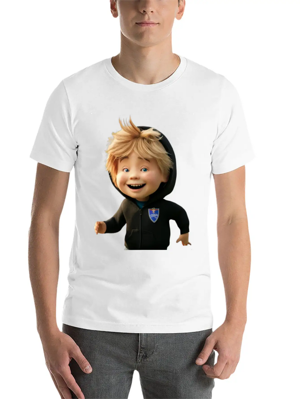 Cartoon Character With A Football Breathable Soft Cotton T-Shirt – Timeless Casual Look