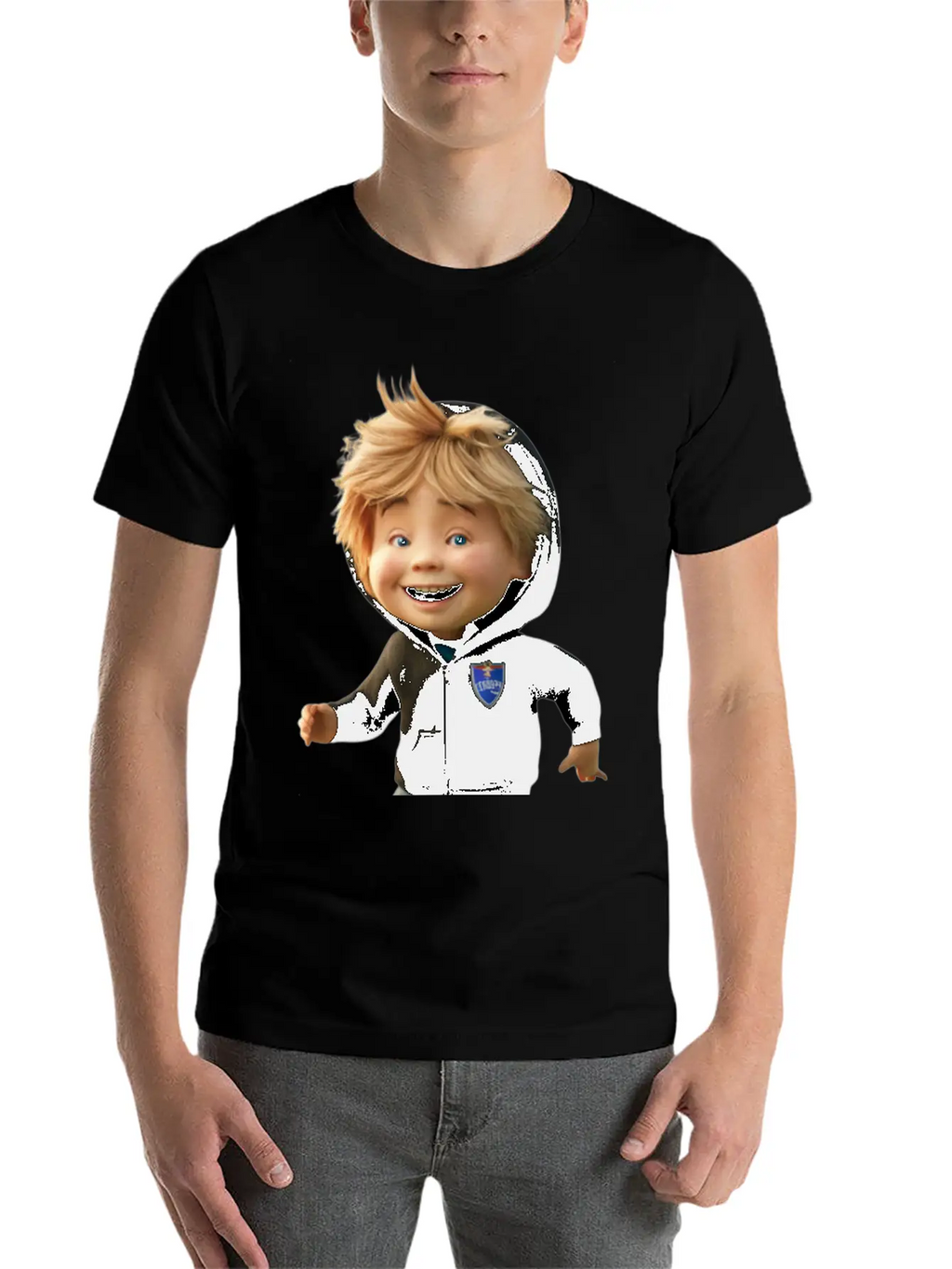 Cartoon Character With A Football Breathable Soft Cotton T-Shirt – Timeless Casual Look