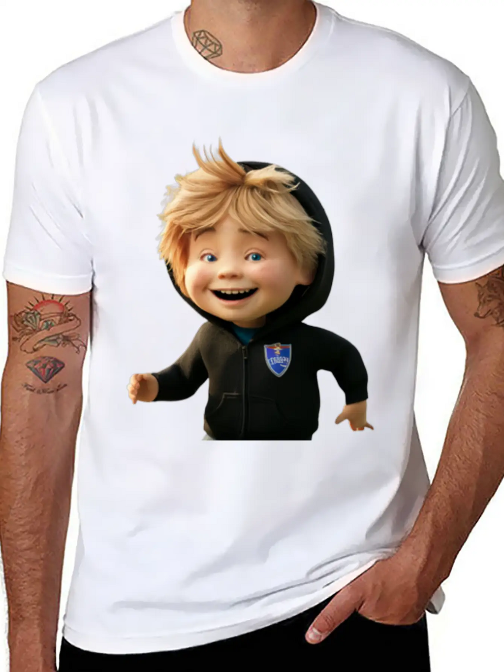 Cartoon Character With A Football Breathable Soft Cotton T-Shirt – Timeless Casual Look