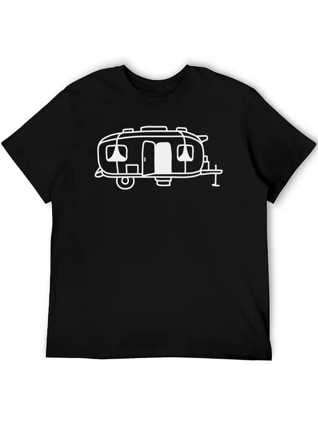 Cartoon Design Camping Wagon Basic Graphic T-Shirt – Daily Comfort In Soft Cotton