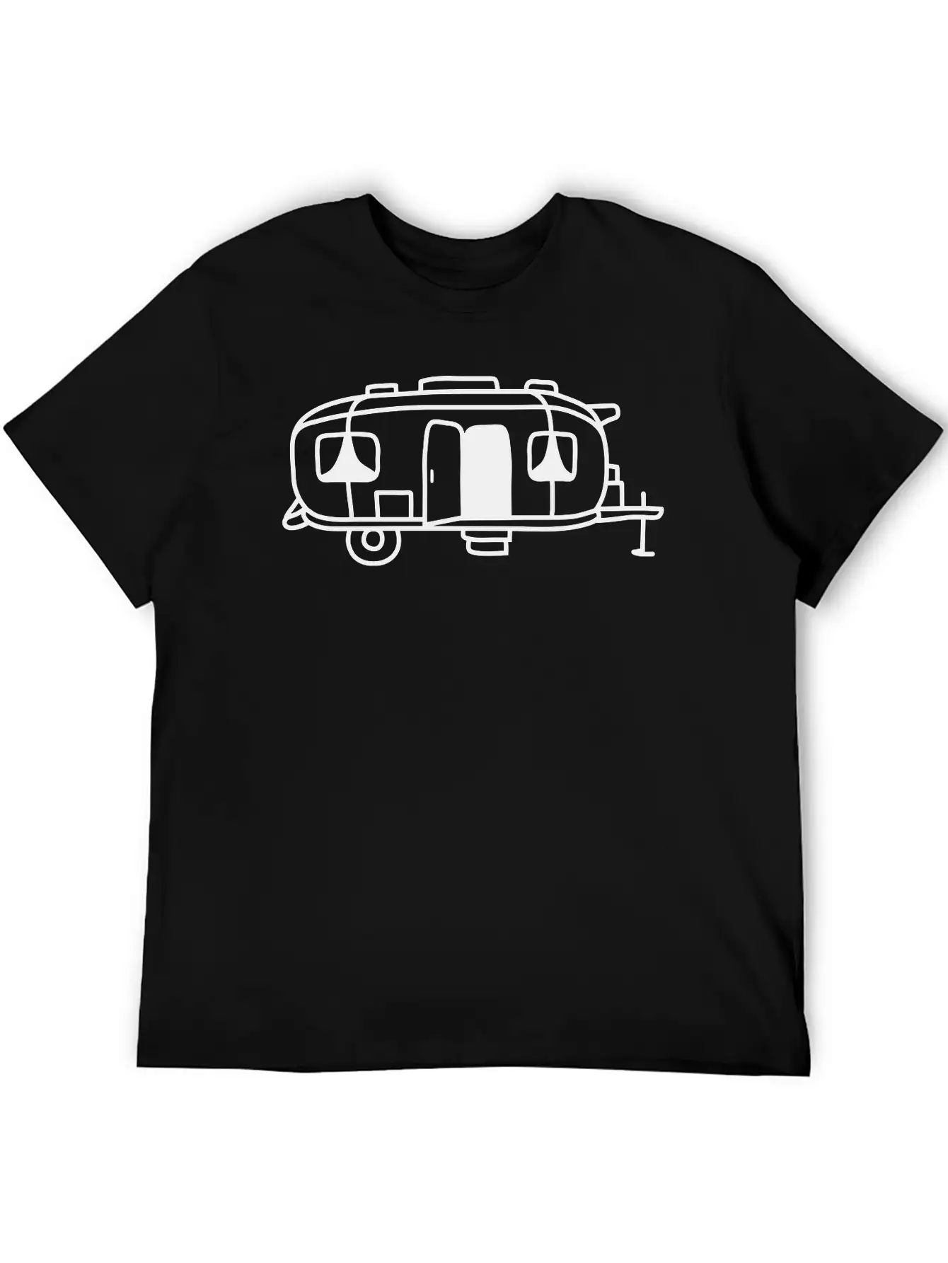 Cartoon Design Camping Wagon Basic Graphic T-Shirt – Daily Comfort In Soft Cotton