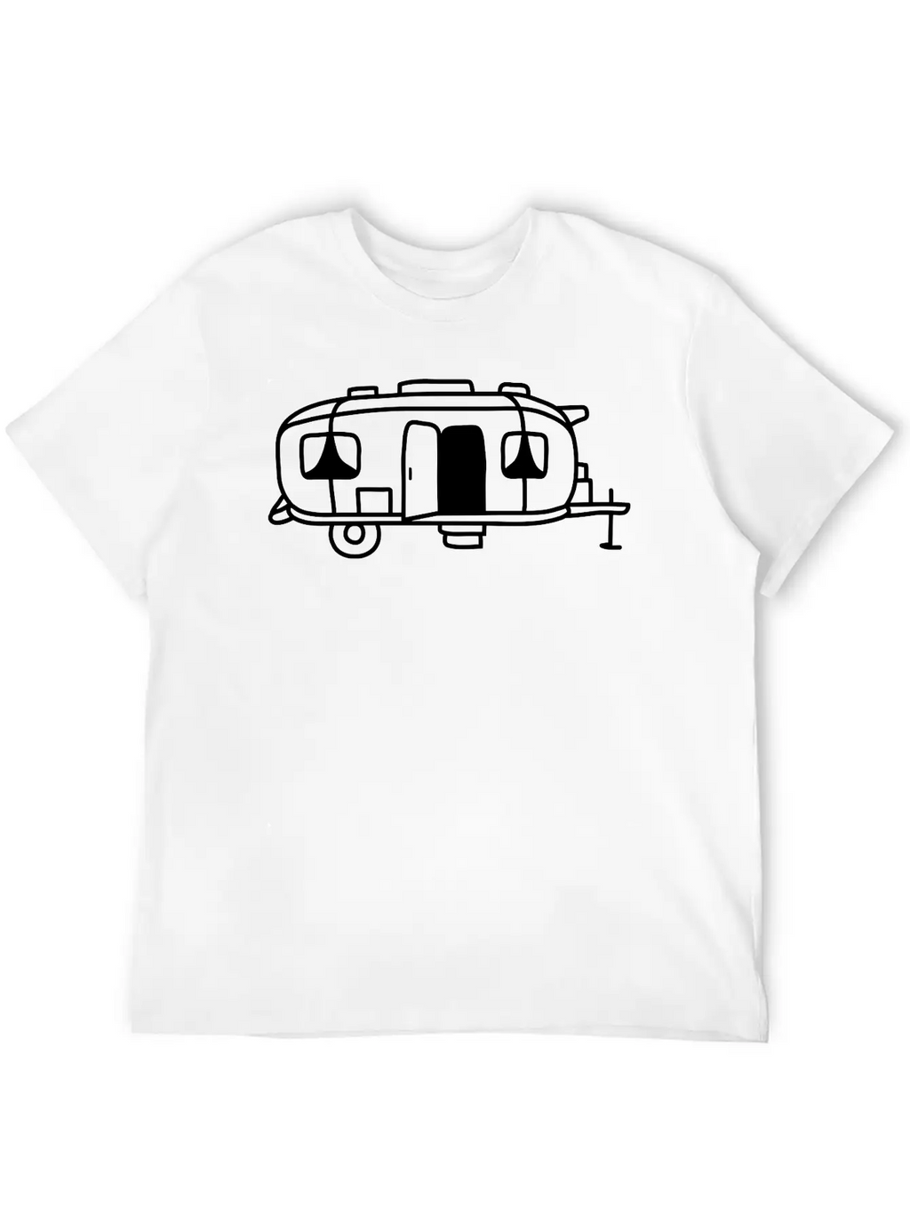 Cartoon Design Camping Wagon Basic Graphic T-Shirt – Daily Comfort In Soft Cotton