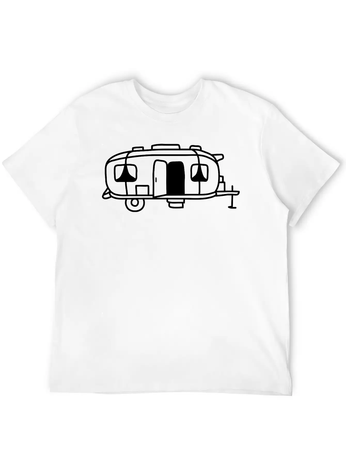 Cartoon Design Camping Wagon Basic Graphic T-Shirt – Daily Comfort In Soft Cotton
