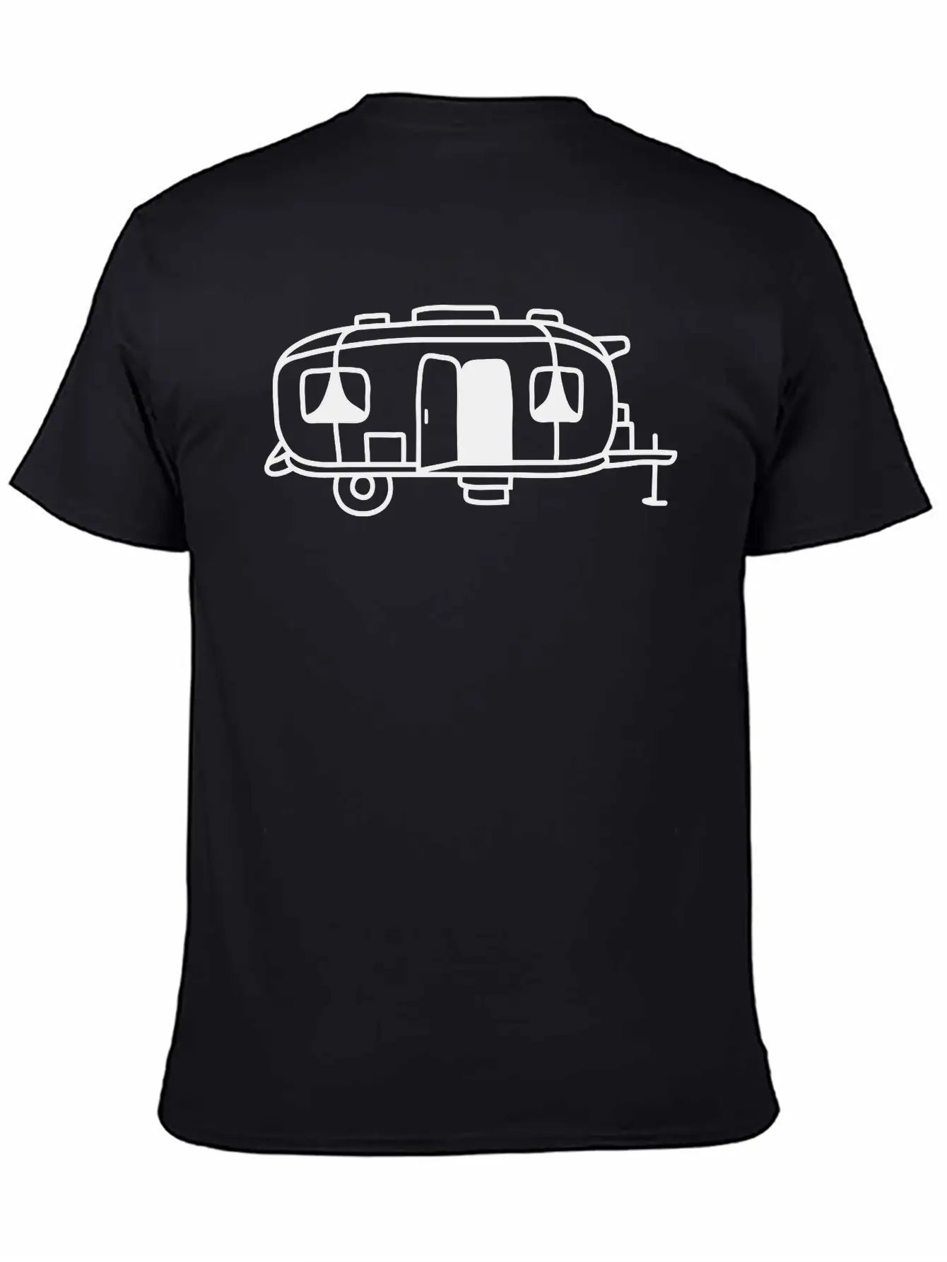 Cartoon Design Camping Wagon Basic Graphic T-Shirt – Daily Comfort In Soft Cotton