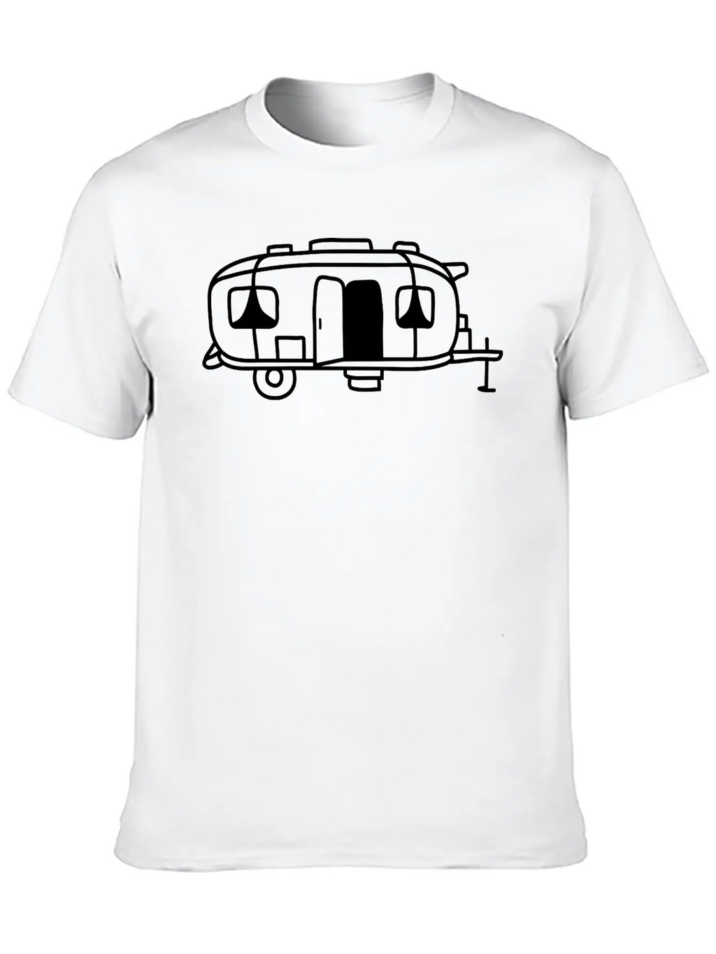 Cartoon Design Camping Wagon Basic Graphic T-Shirt – Daily Comfort In Soft Cotton