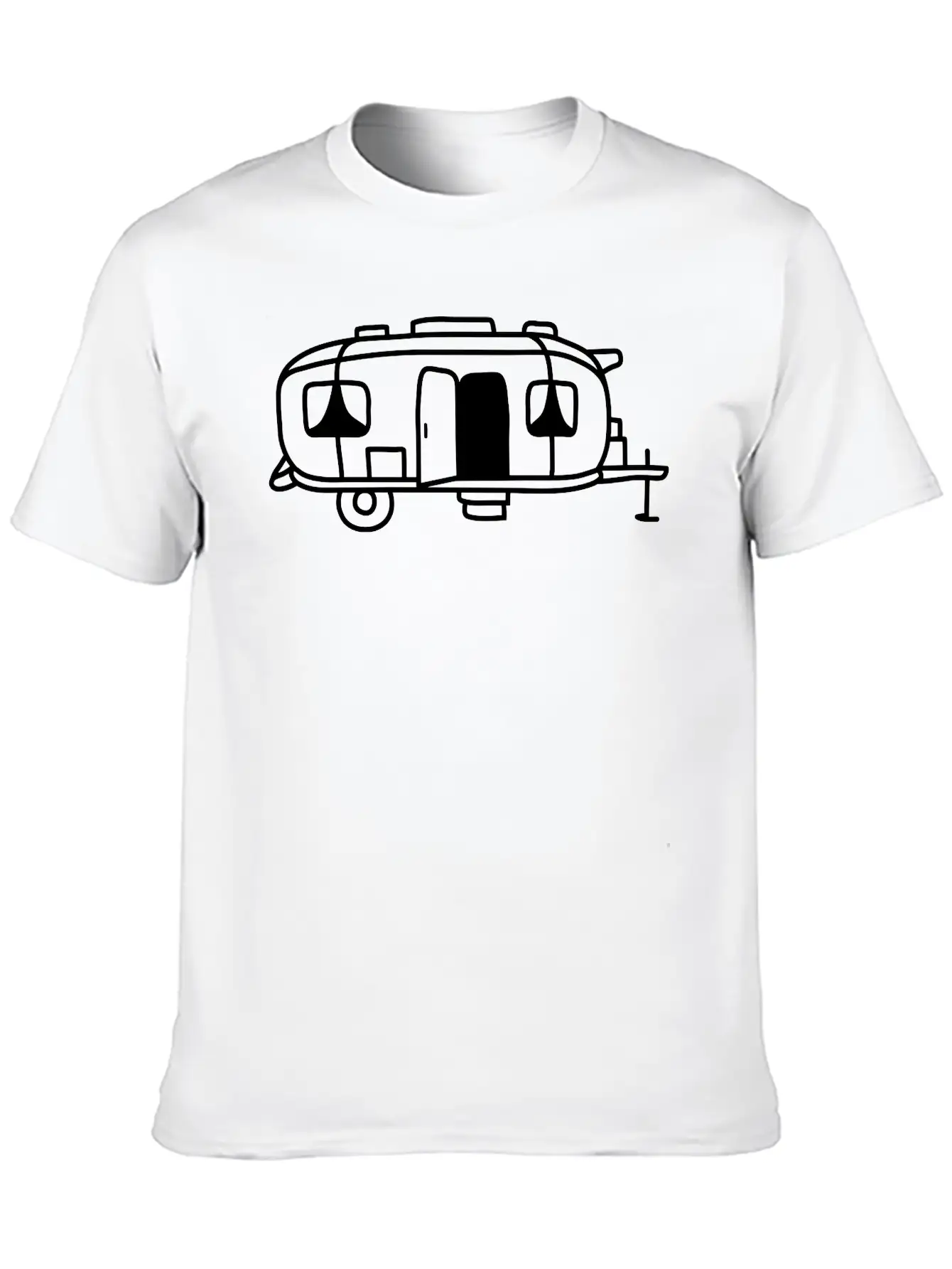 Cartoon Design Camping Wagon Basic Graphic T-Shirt – Daily Comfort In Soft Cotton