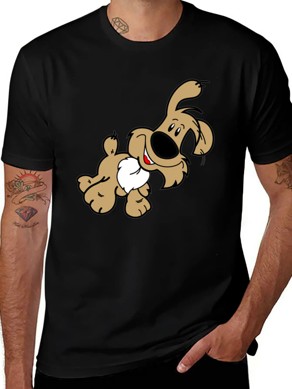 Cartoon Dog Unisex Casual T-Shirt – Clean Design For Daily Comfort