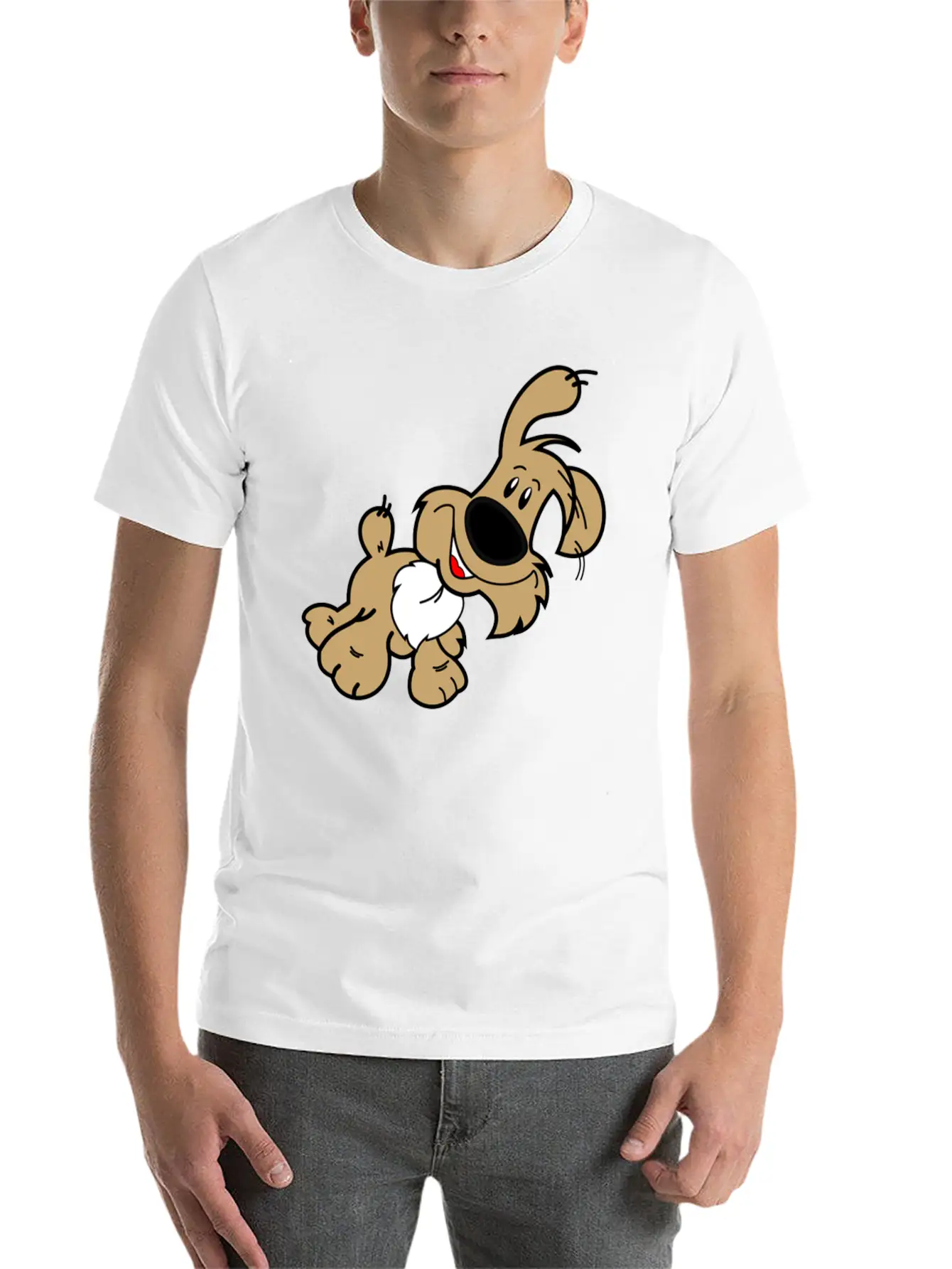 Cartoon Dog Unisex Casual T-Shirt – Clean Design For Daily Comfort