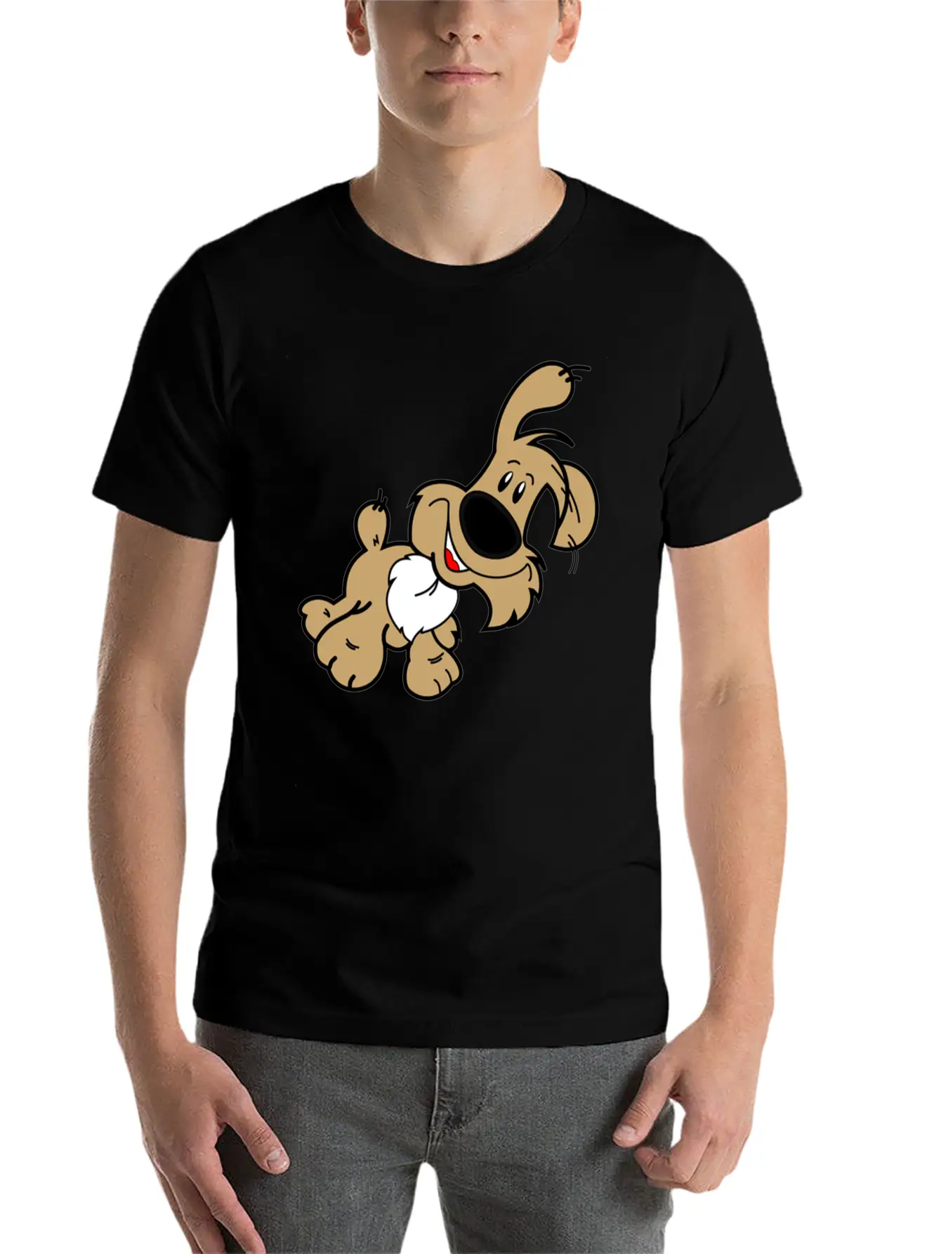 Cartoon Dog Unisex Casual T-Shirt – Clean Design For Daily Comfort