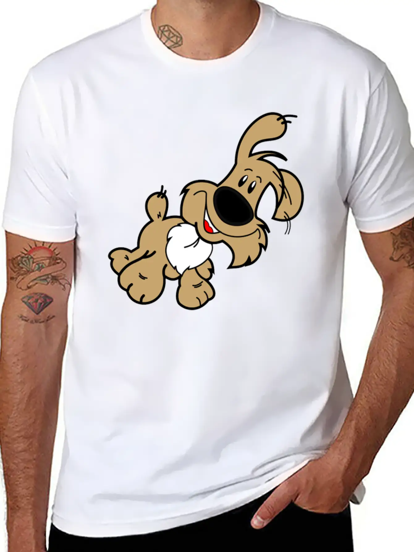 Cartoon Dog Unisex Casual T-Shirt – Clean Design For Daily Comfort