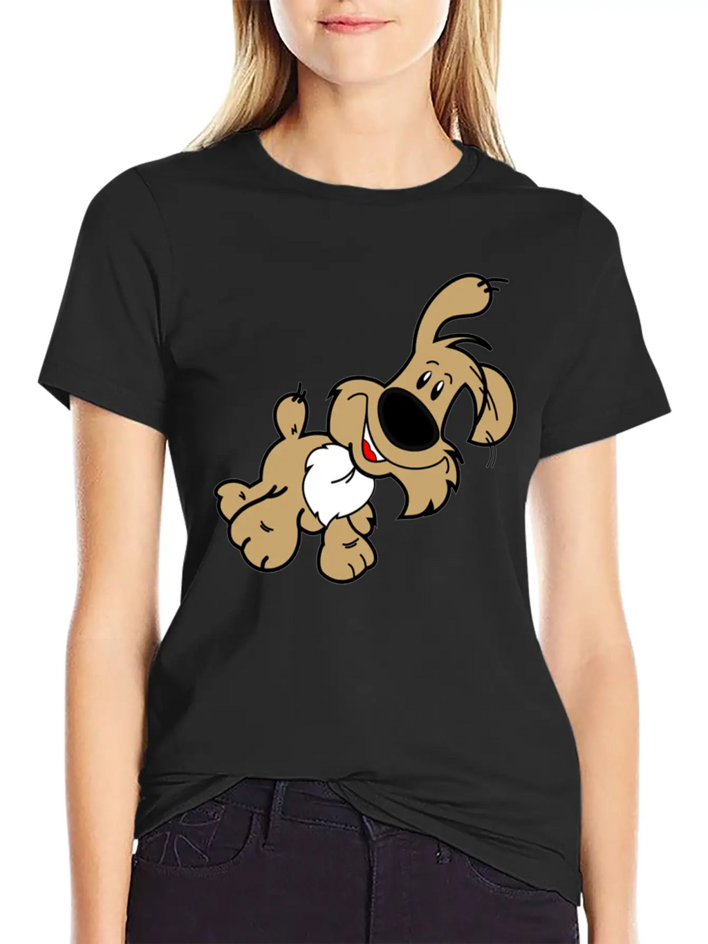Cartoon Dog Unisex Casual T-Shirt – Clean Design For Daily Comfort