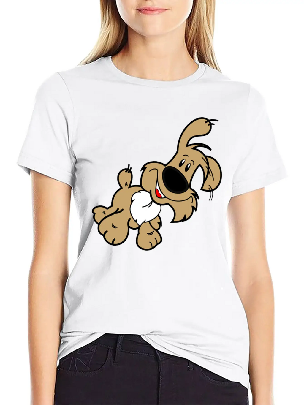 Cartoon Dog Unisex Casual T-Shirt – Clean Design For Daily Comfort