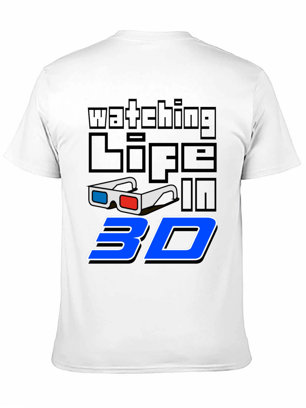 Watching Life in 3D Black Graphic Tee
