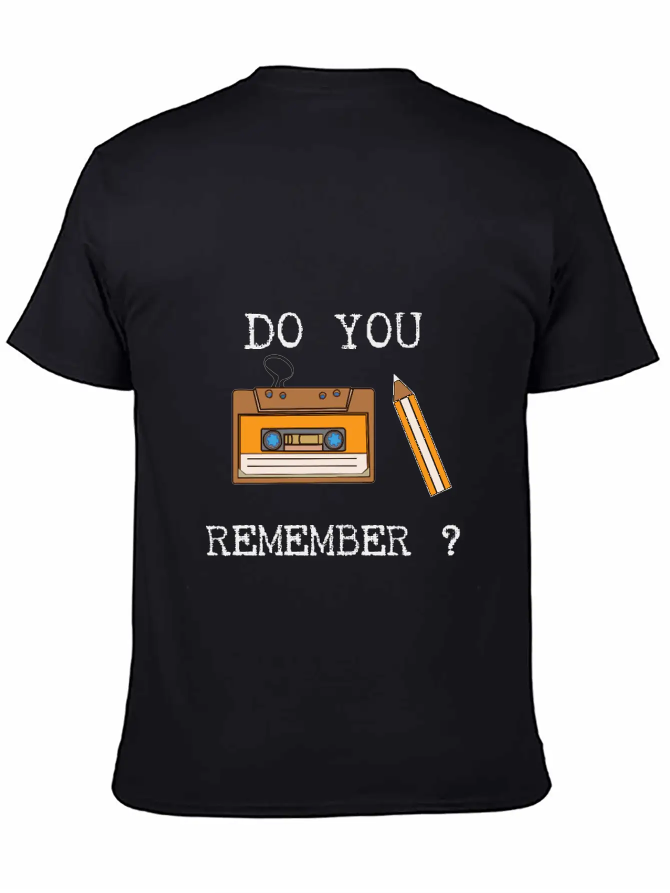 Cassette And Pencil Remember The Hack From The 80s Breathable Soft Cotton T-Shirt – Timeless Casual Look
