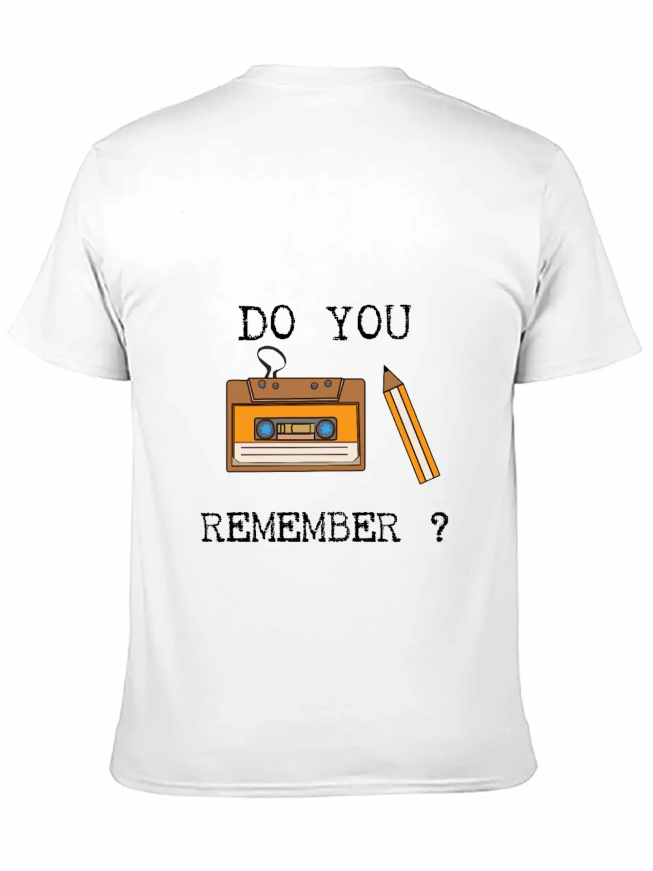 Cassette And Pencil Remember The Hack From The 80s Breathable Soft Cotton T-Shirt – Timeless Casual Look