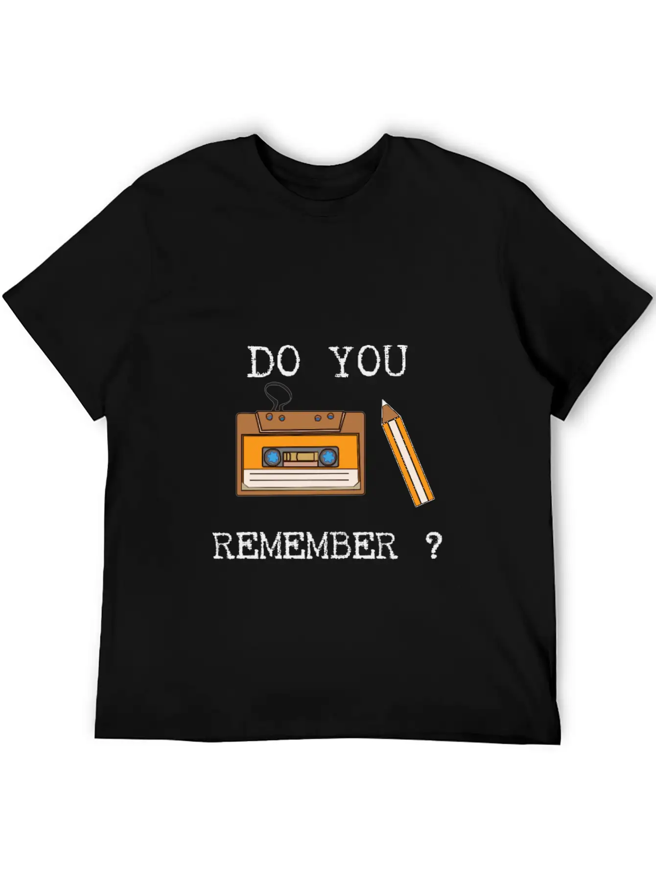 Cassette And Pencil Remember The Hack From The 80s Breathable Soft Cotton T-Shirt – Timeless Casual Look