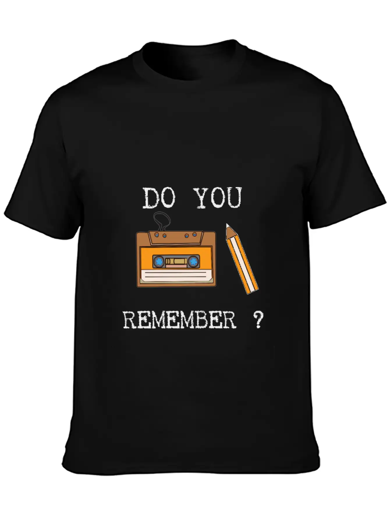 Cassette And Pencil Remember The Hack From The 80s Breathable Soft Cotton T-Shirt – Timeless Casual Look