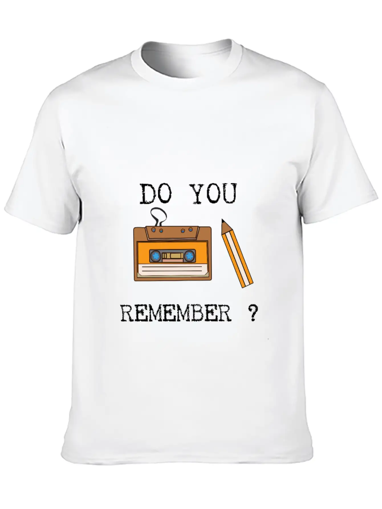 Cassette And Pencil Remember The Hack From The 80s Breathable Soft Cotton T-Shirt – Timeless Casual Look