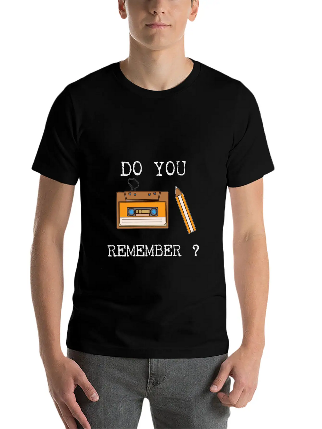 Cassette And Pencil Remember The Hack From The 80s Breathable Soft Cotton T-Shirt – Timeless Casual Look