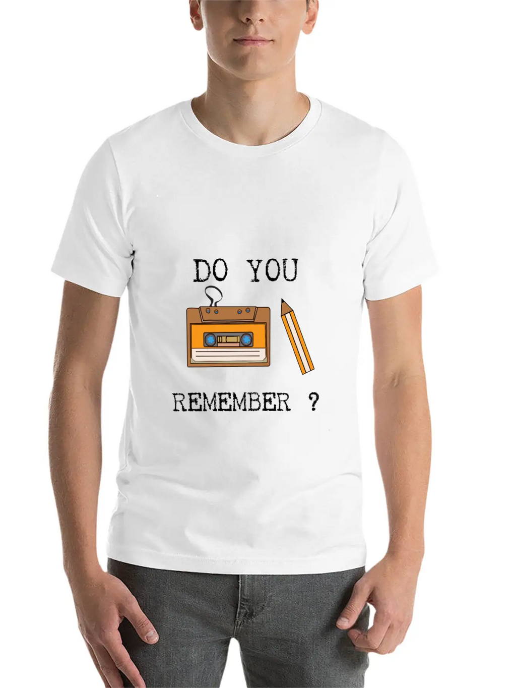 Cassette And Pencil Remember The Hack From The 80s Breathable Soft Cotton T-Shirt – Timeless Casual Look