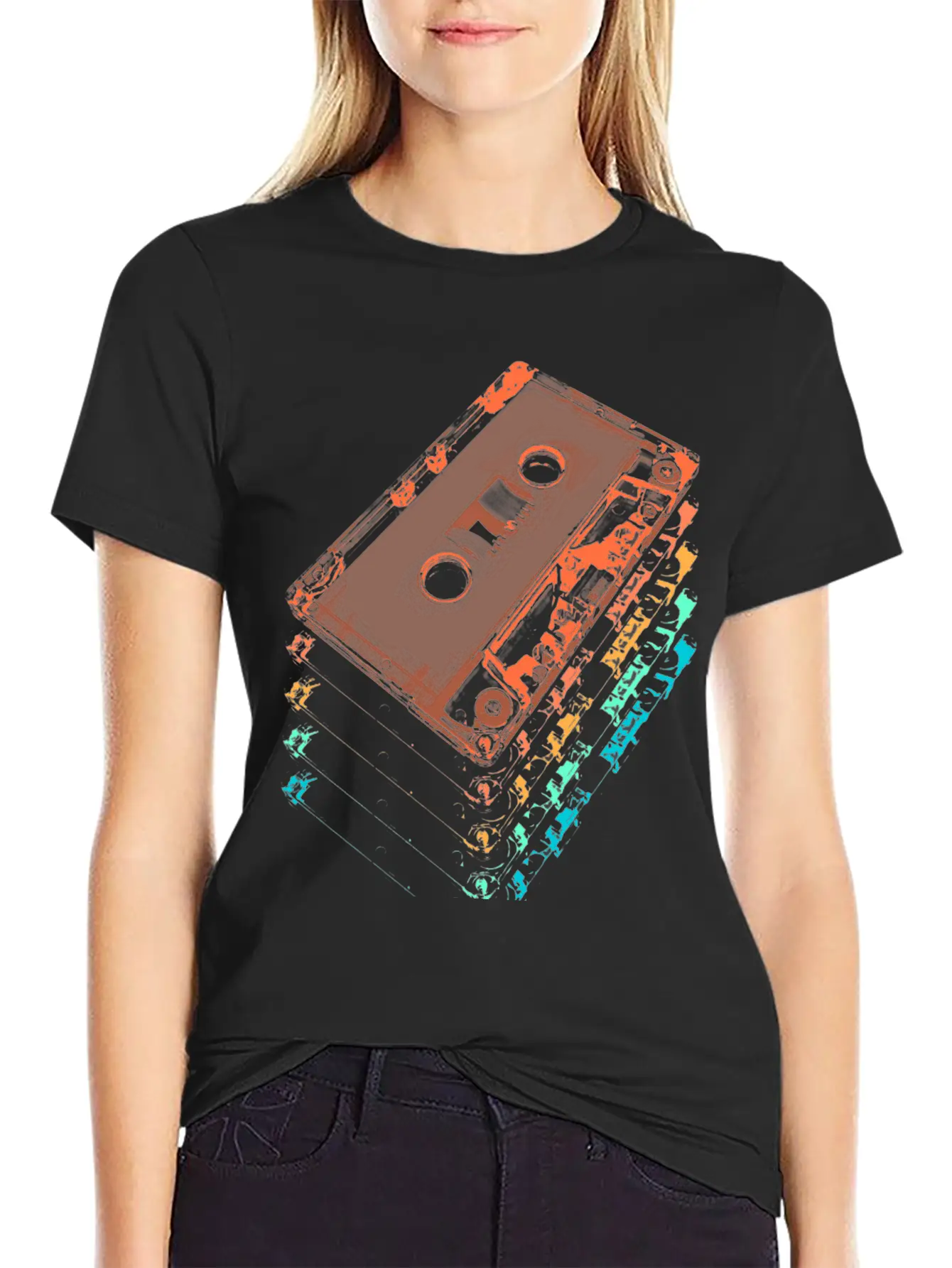 Cassette Tapes Breathable Graphic T-Shirt – Perfect For Casual Days
